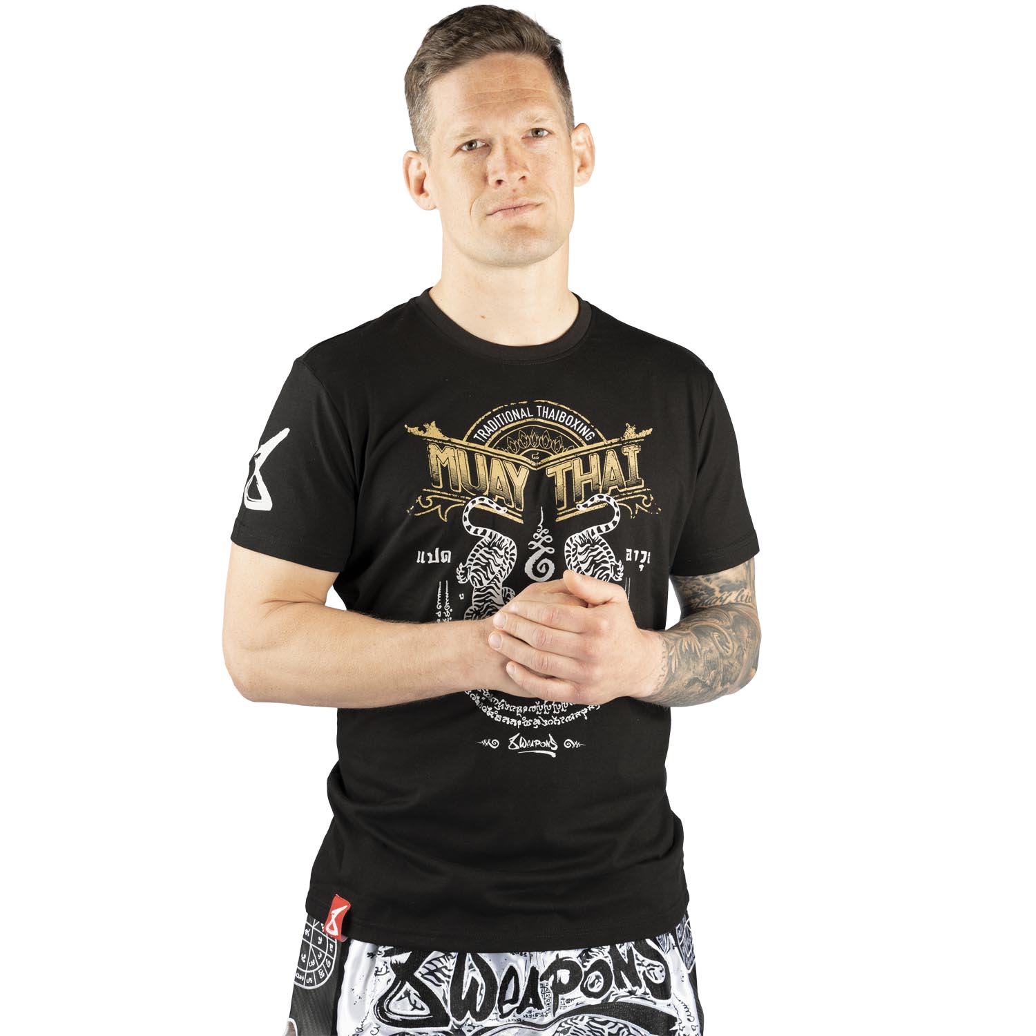 8 WEAPONS T-Shirt, Sak Yant Tigers, schwarz, XXL