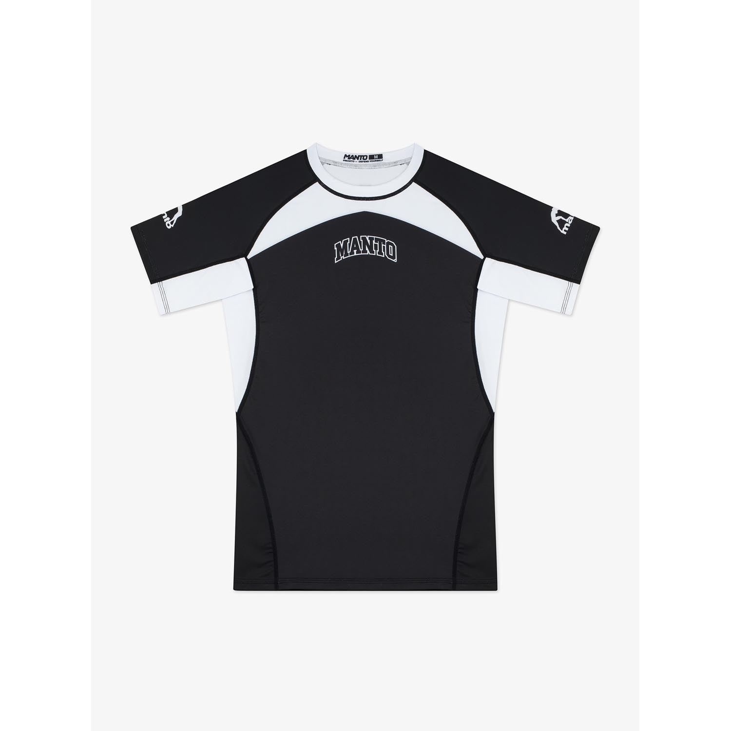 MANTO Rashguard, S/S, Ranked 25, black-white, XXL
