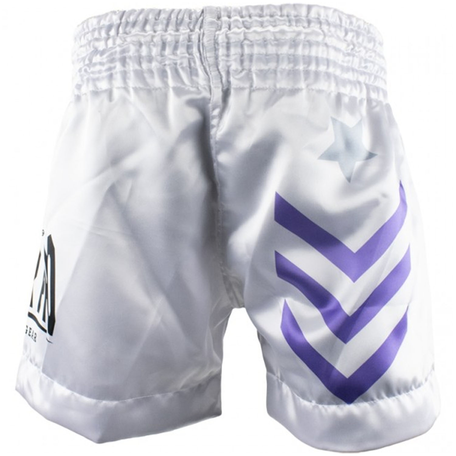 Super Pro Muay Thai Shorts, No Mercy, white, S