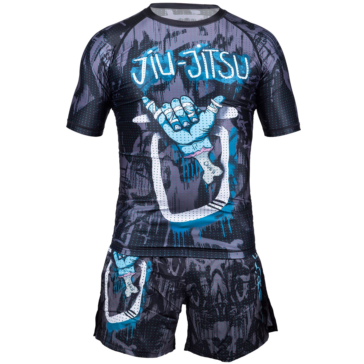 OKAMI Rashguard, L/S, Hang Loose, grey-blue, XL