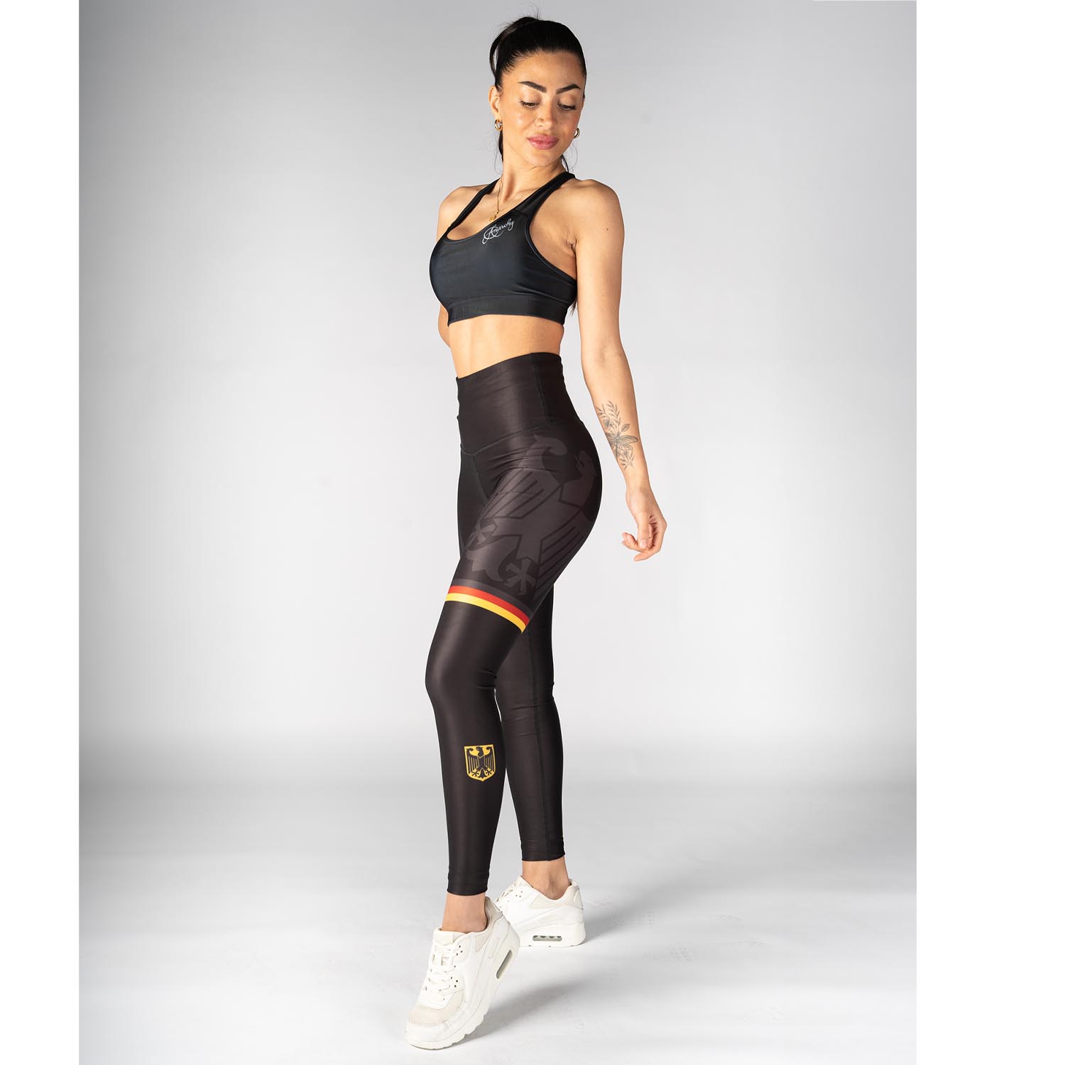 Anarchy Apparel Compression Leggings, Black Eagle, S