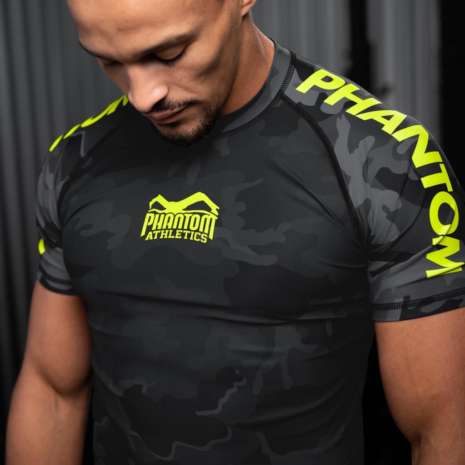 Phantom Athletics Rashguard, S/S, Evo, black-neon, XL