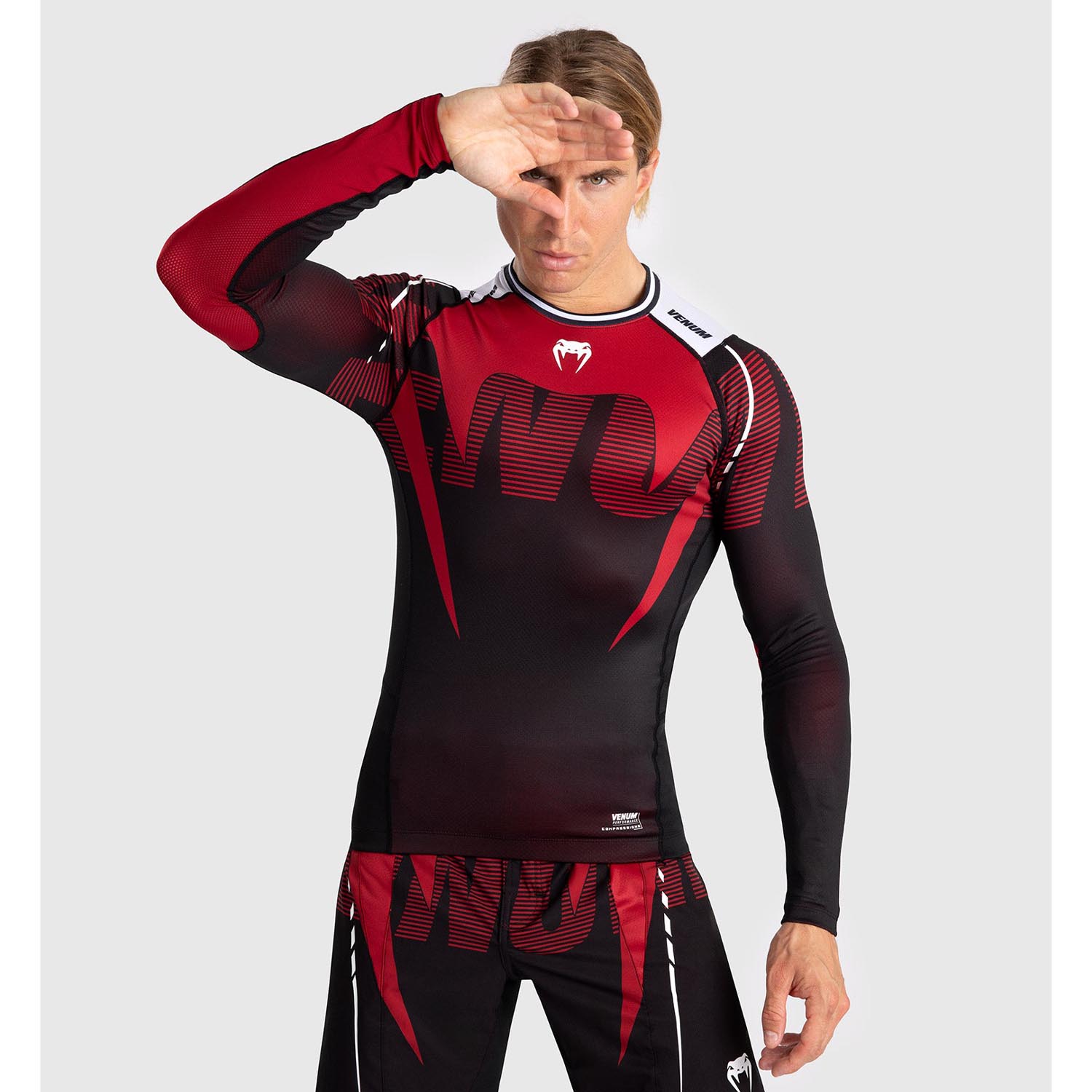 VENUM Rashguard, L/S, Adrenaline, schwarz-rot, L