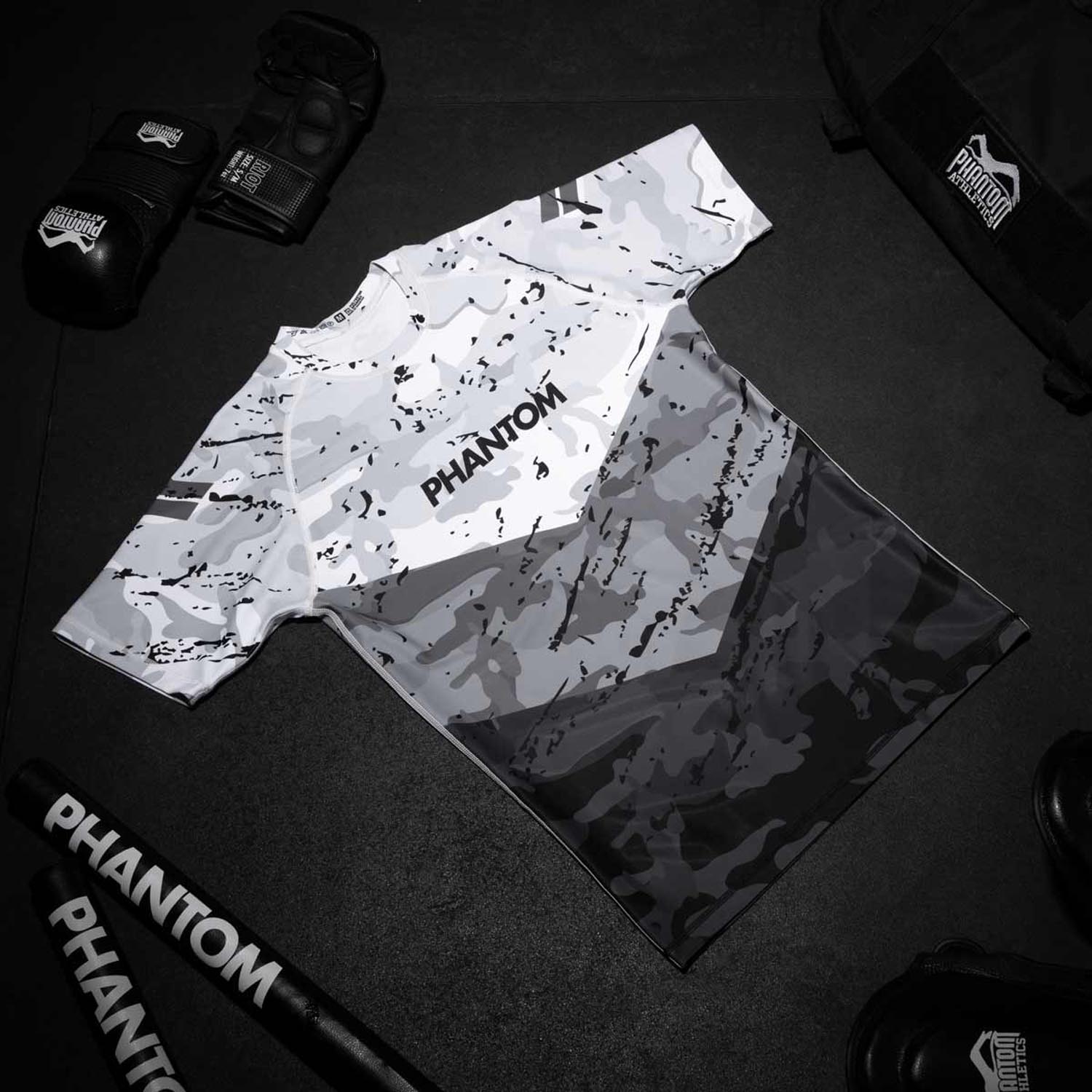 Phantom Athletics Rashguard, S/S, Delta, grey, XXL