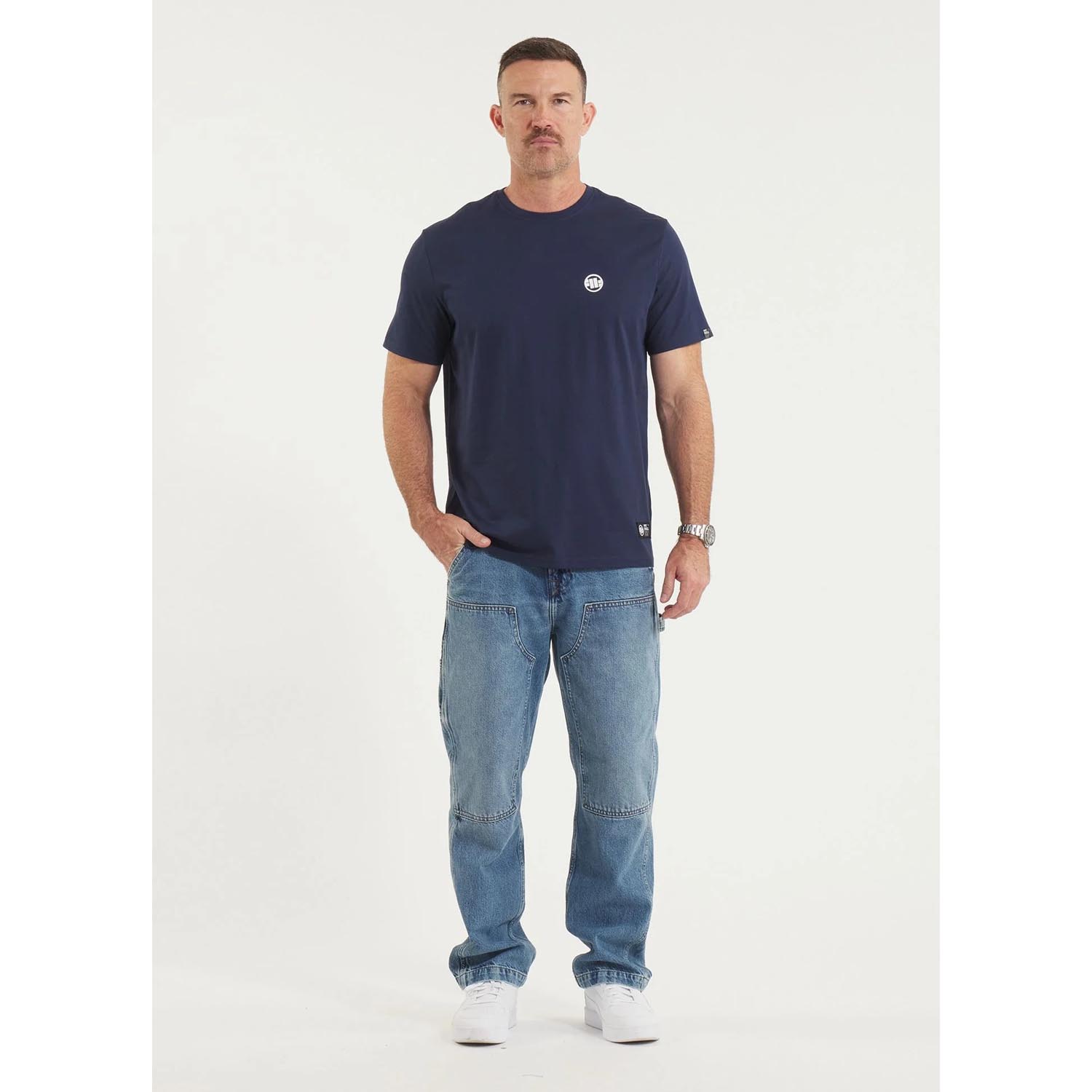 Pit Bull West Coast T-Shirt, Small Logo, navy, XXXL