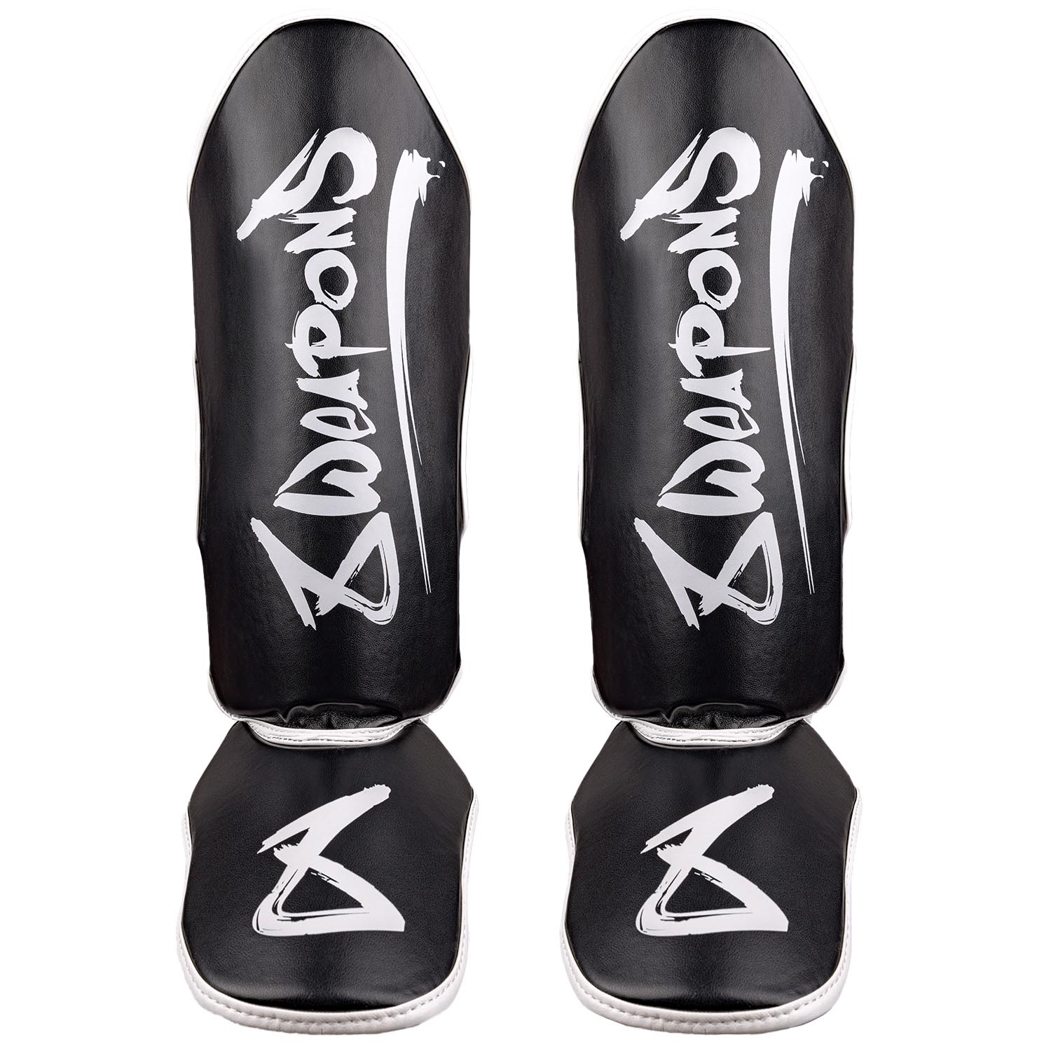 8 WEAPONS Shin Guards, Kids, Unlimited 2.0, black-white, L/XL