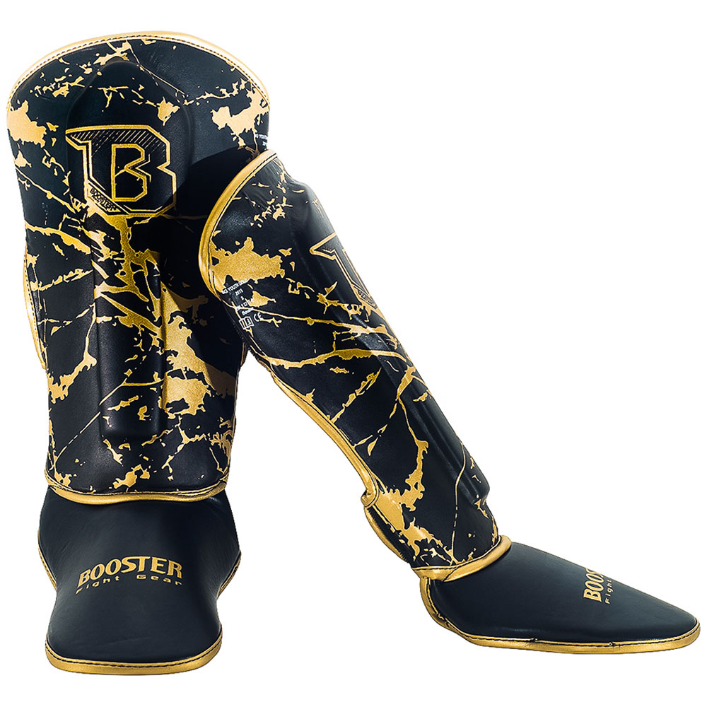 Booster Shin Guards, Kids, gold-marble, XS