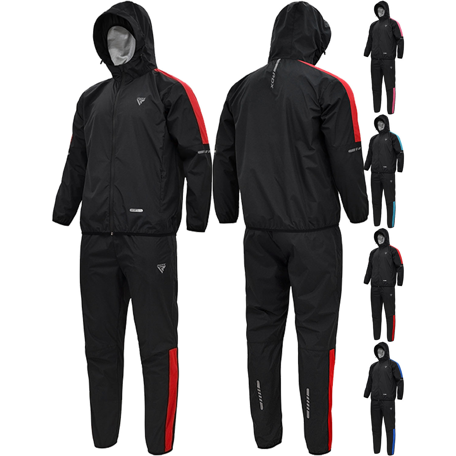 RDX Sweat Suit, H1, black-red, M