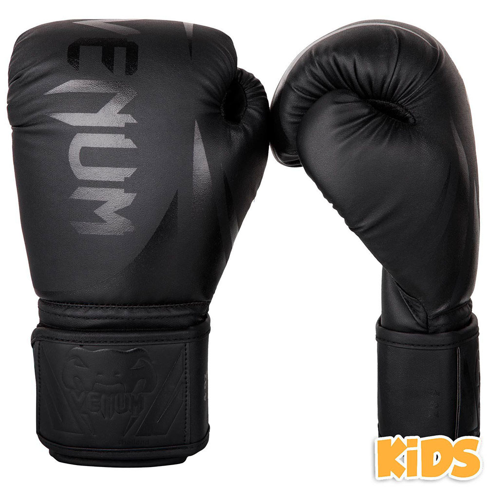 VENUM Boxing Gloves, Kids, Challenger 2.0, black-black, 4 Oz