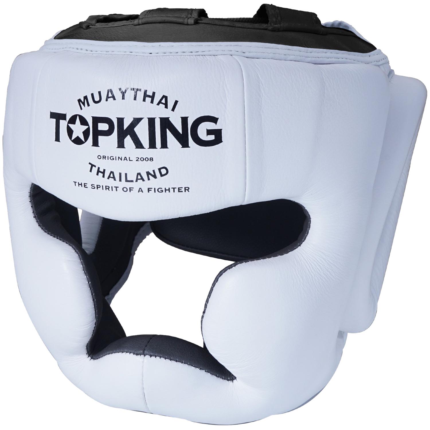 TOP KING BOXING Head Guard, Full Coverage, white, L