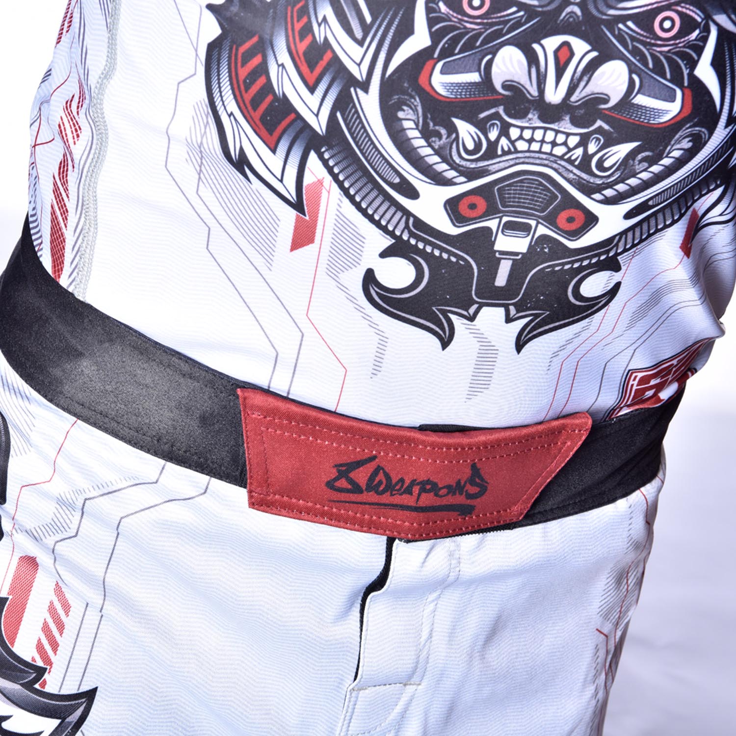 8 WEAPONS Fight Shorts, Samurai 2.0, white-red, XXL