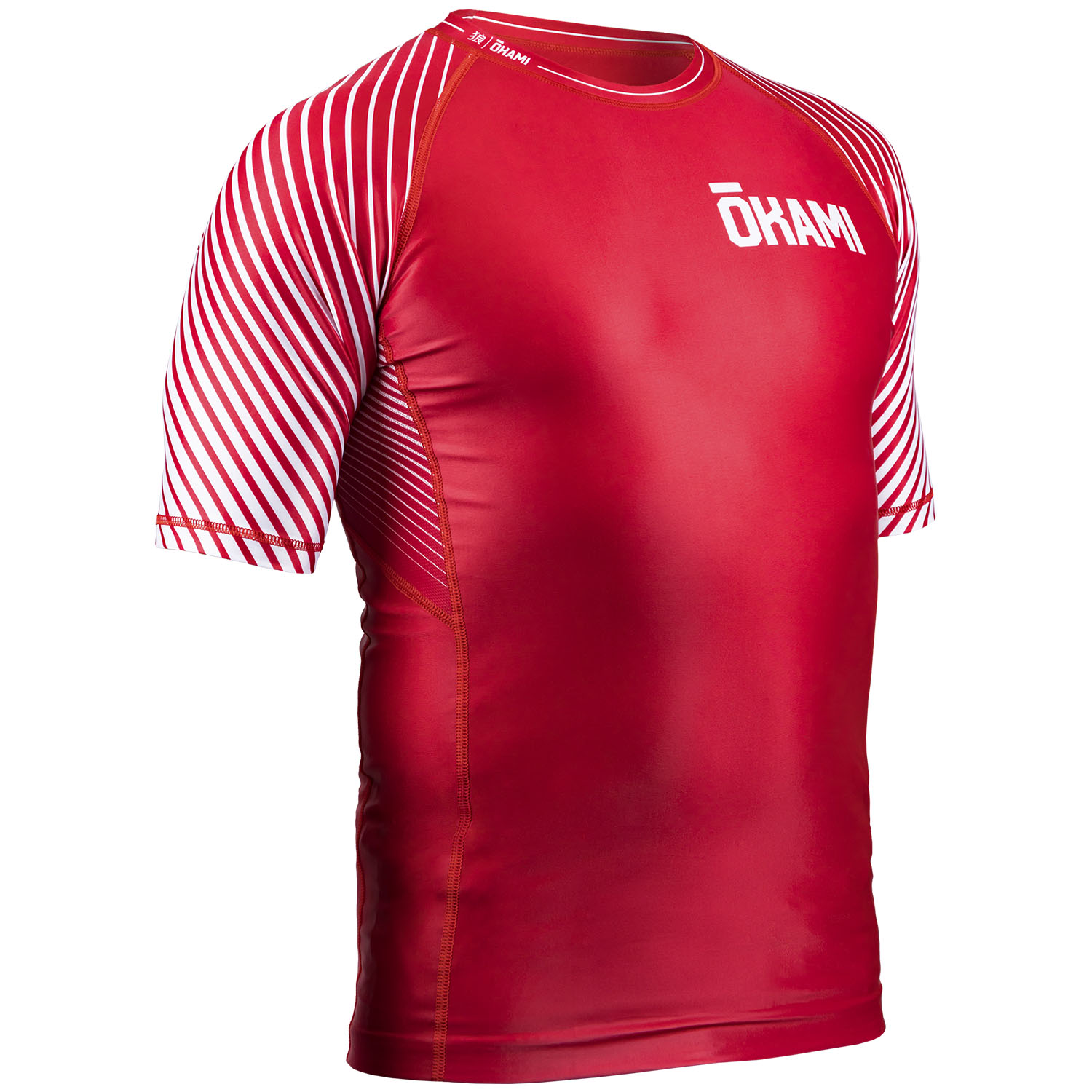OKAMI Rashguard, S/S, Big Kanji, rot, M