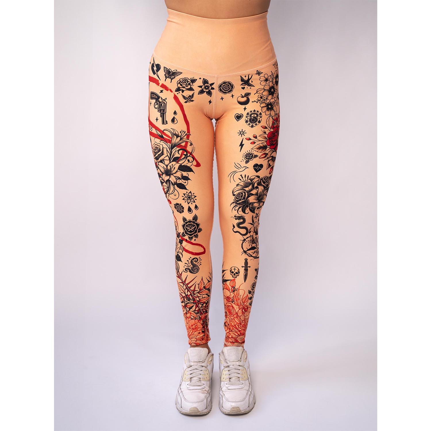 Anarchy Apparel Compression Leggings, Inked Athletica Nude, L