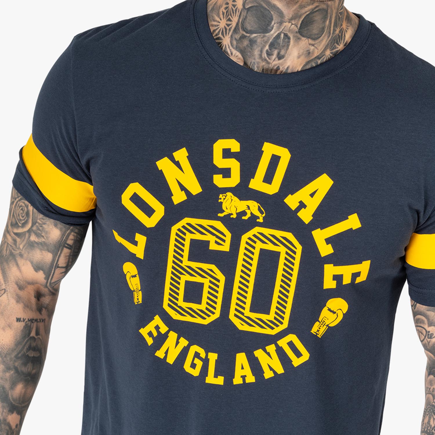 Lonsdale T-Shirt, Askerwell, navy-yellow, S