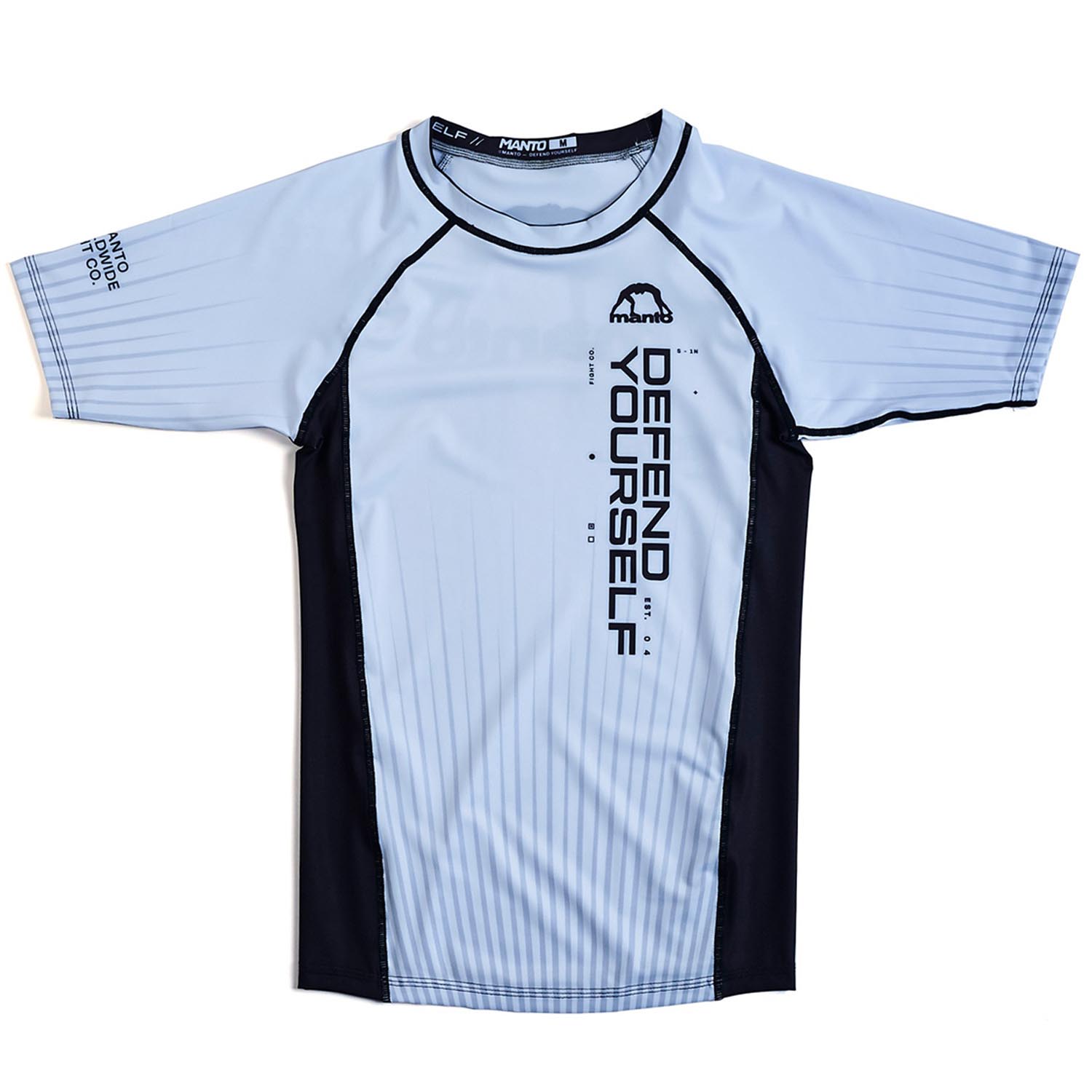 MANTO Rashguard, S/S, Ranked, white, XXL