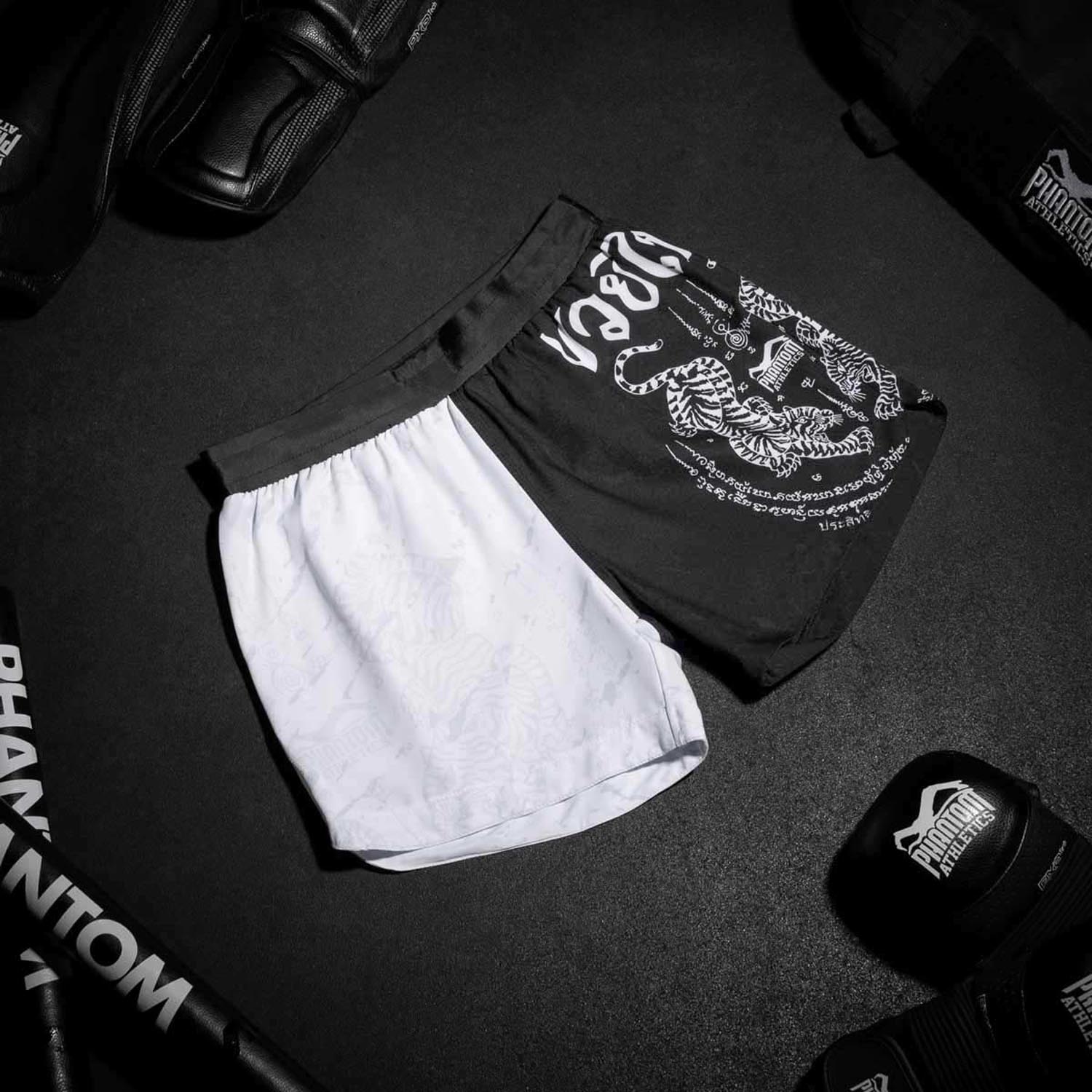 Phantom Athletics MMA Fight Shorts, Fusion Muay Thai, black-white, S