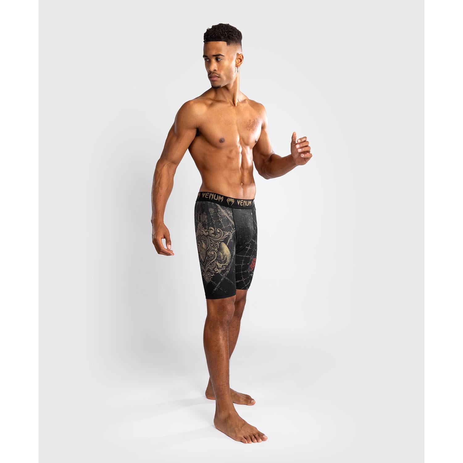 VENUM Compression Shorts, Santa Muerte 5.0, black-gold, XL