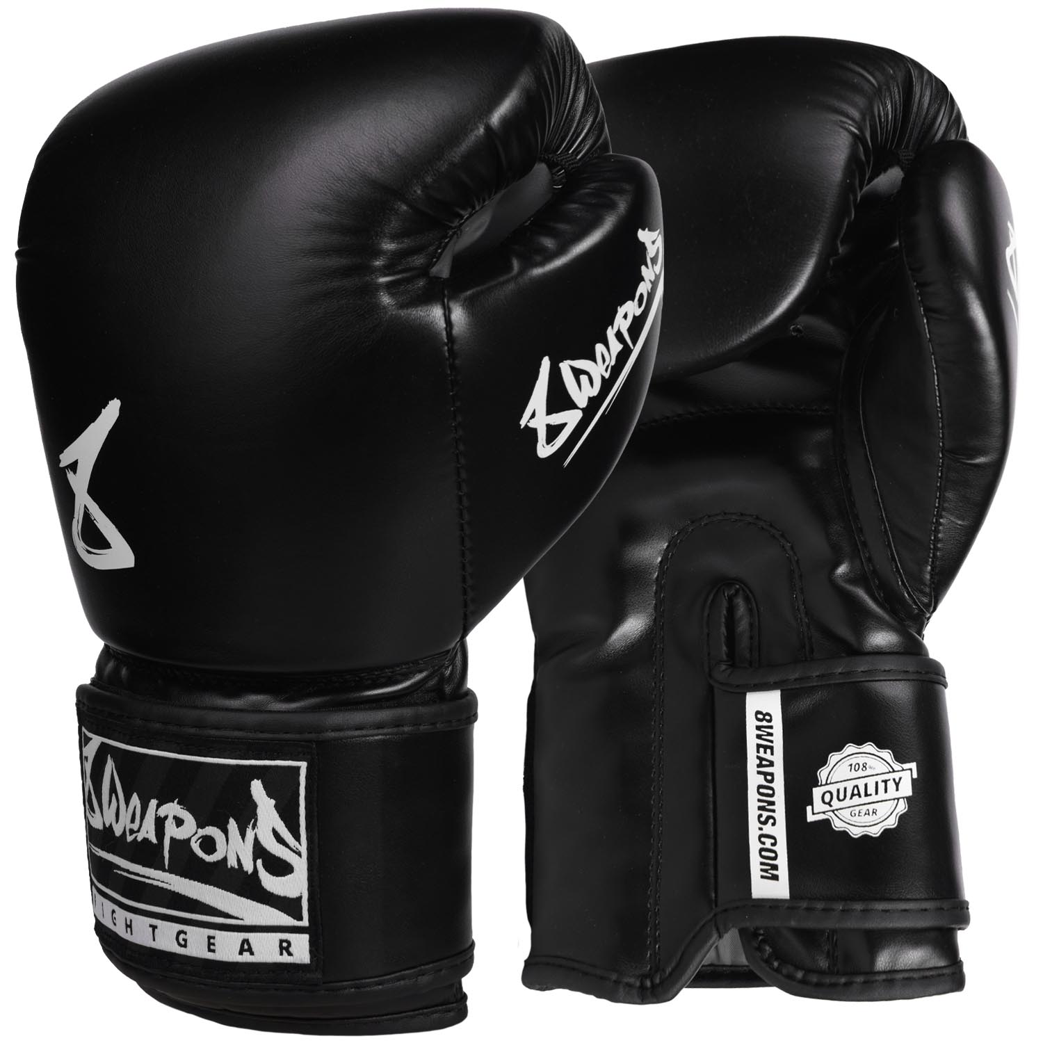 8 WEAPONS Boxing Gloves, Pure, black-white, 14 Oz