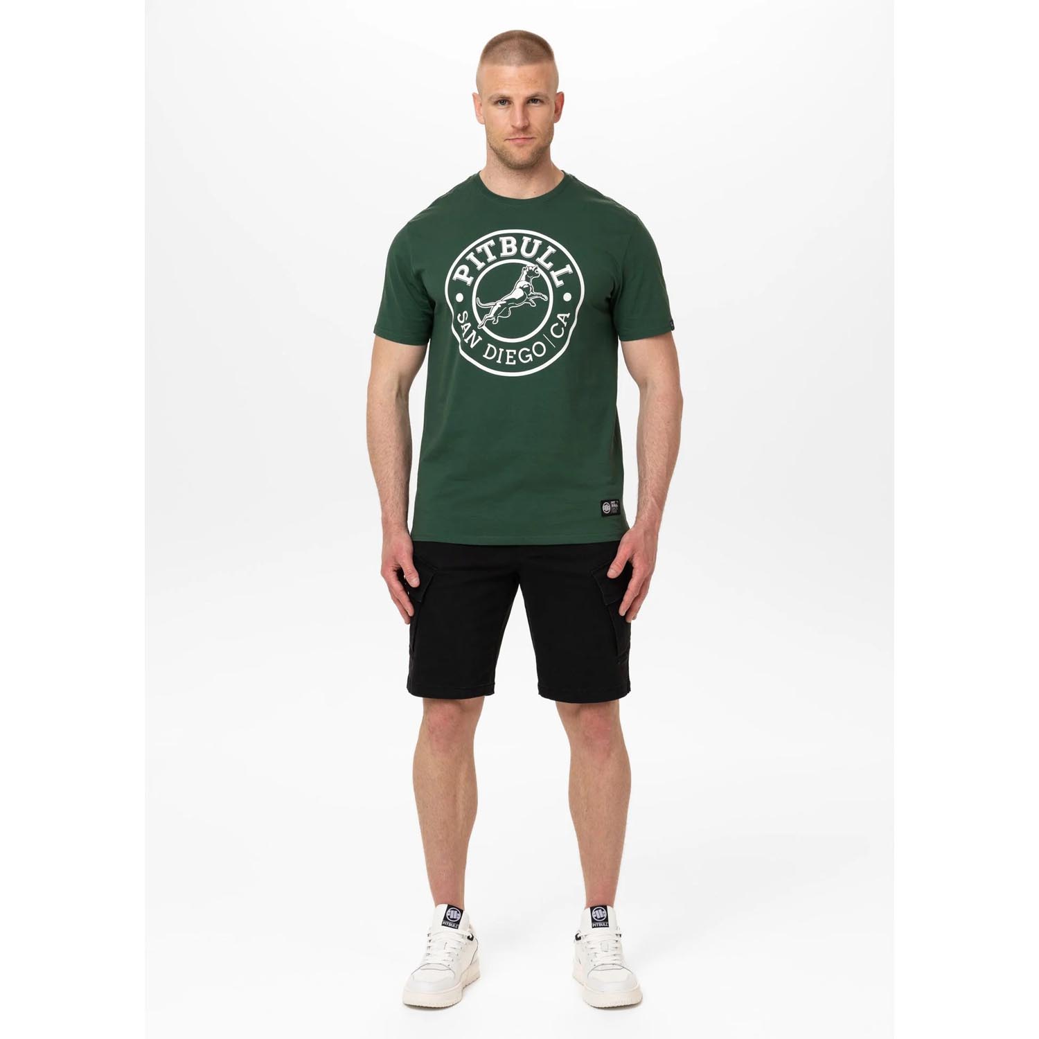 Pit Bull West Coast, T-Shirt, San Diego CA, dark green-white, XXXL