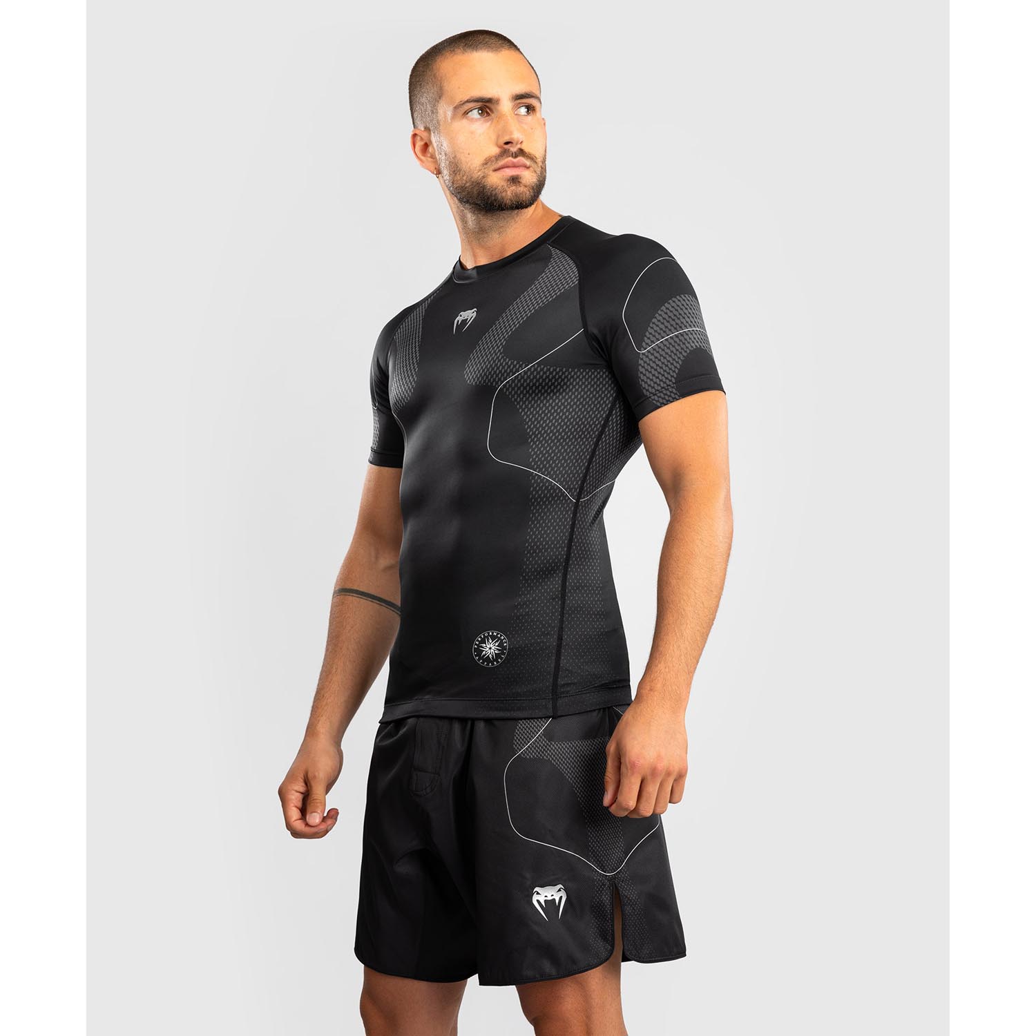 VENUM Rashguard, S/S, Nexus, black-silver, XXL