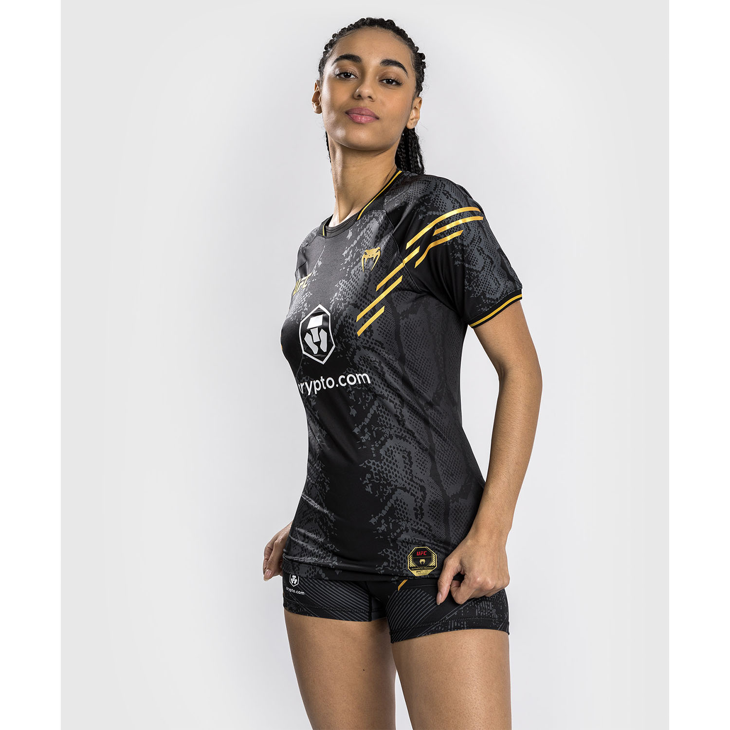 VENUM Dry Tech T-Shirt, Damen, UFC Fight Night, Adrenaline, schwarz-gold, S