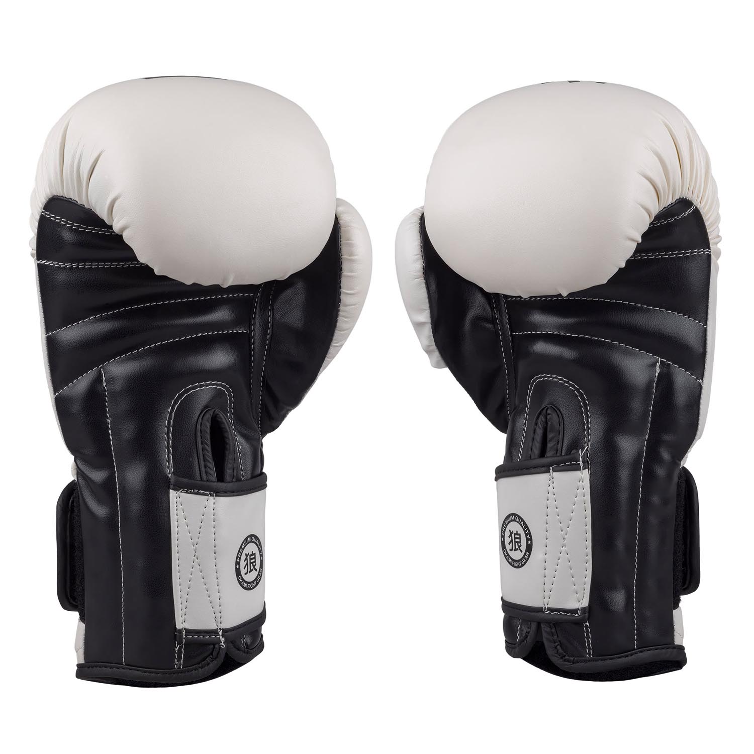OKAMI Boxing Gloves, Rumble, white-black, 10 Oz