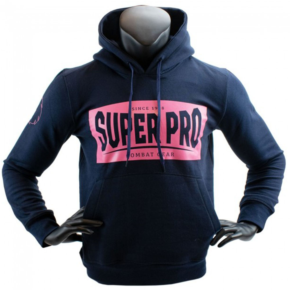 Super Pro Hoody, Block Logo, navy-pink, XS