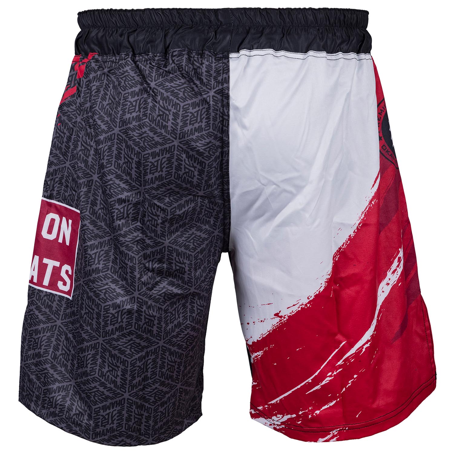 OKAMI MMA Fight Shorts, Cube, rot-grau-weiß, M