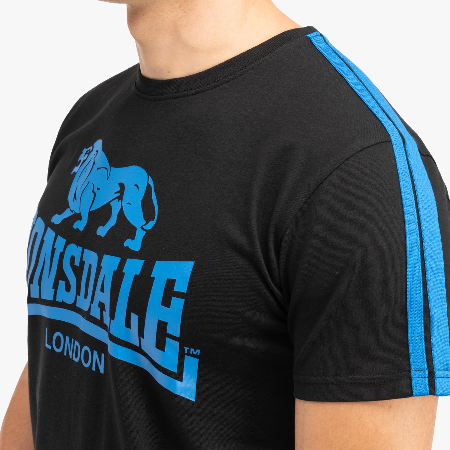 Lonsdale T-Shirt, Henconner, black-blue, XL