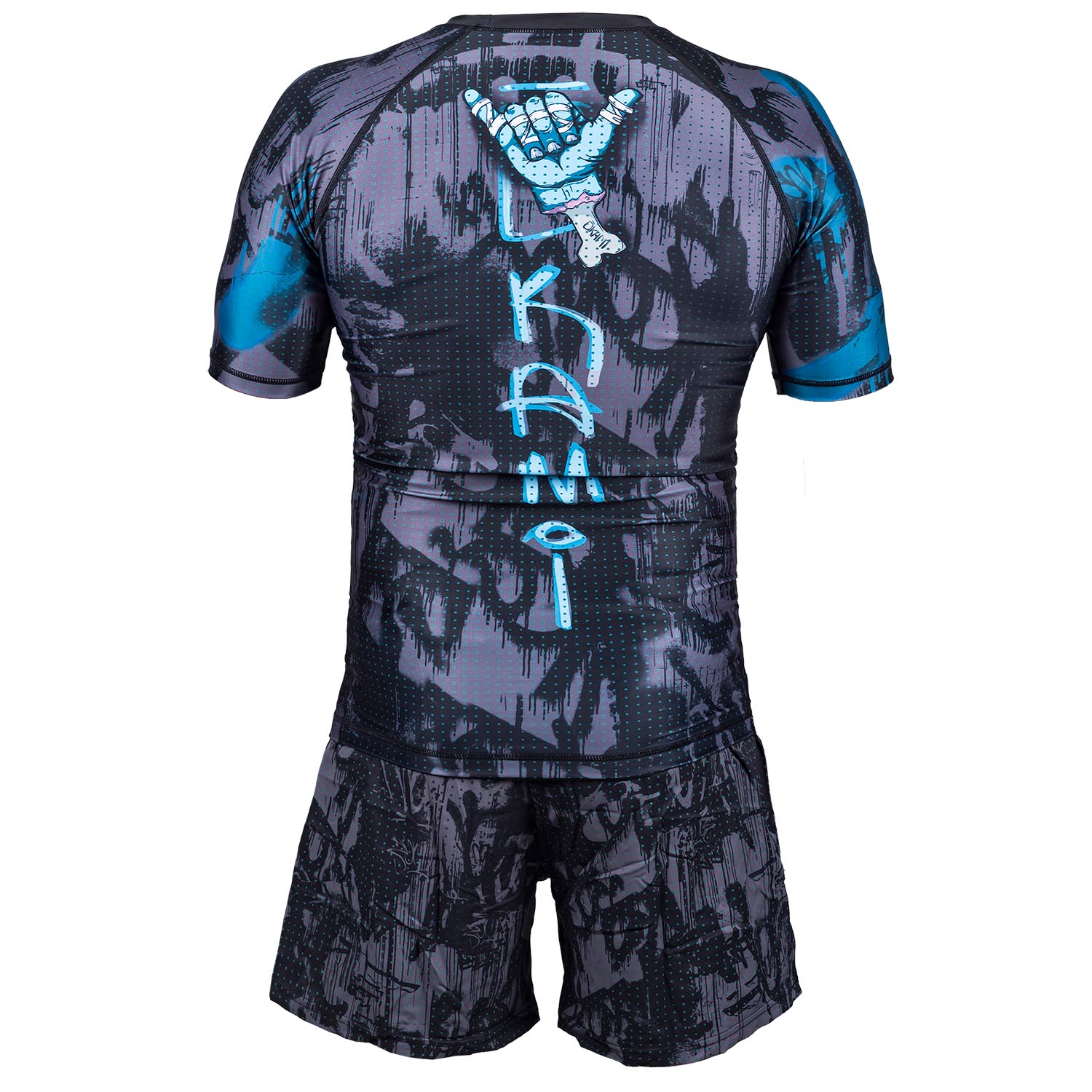 OKAMI Rashguard, L/S, Hang Loose, grey-blue, XL