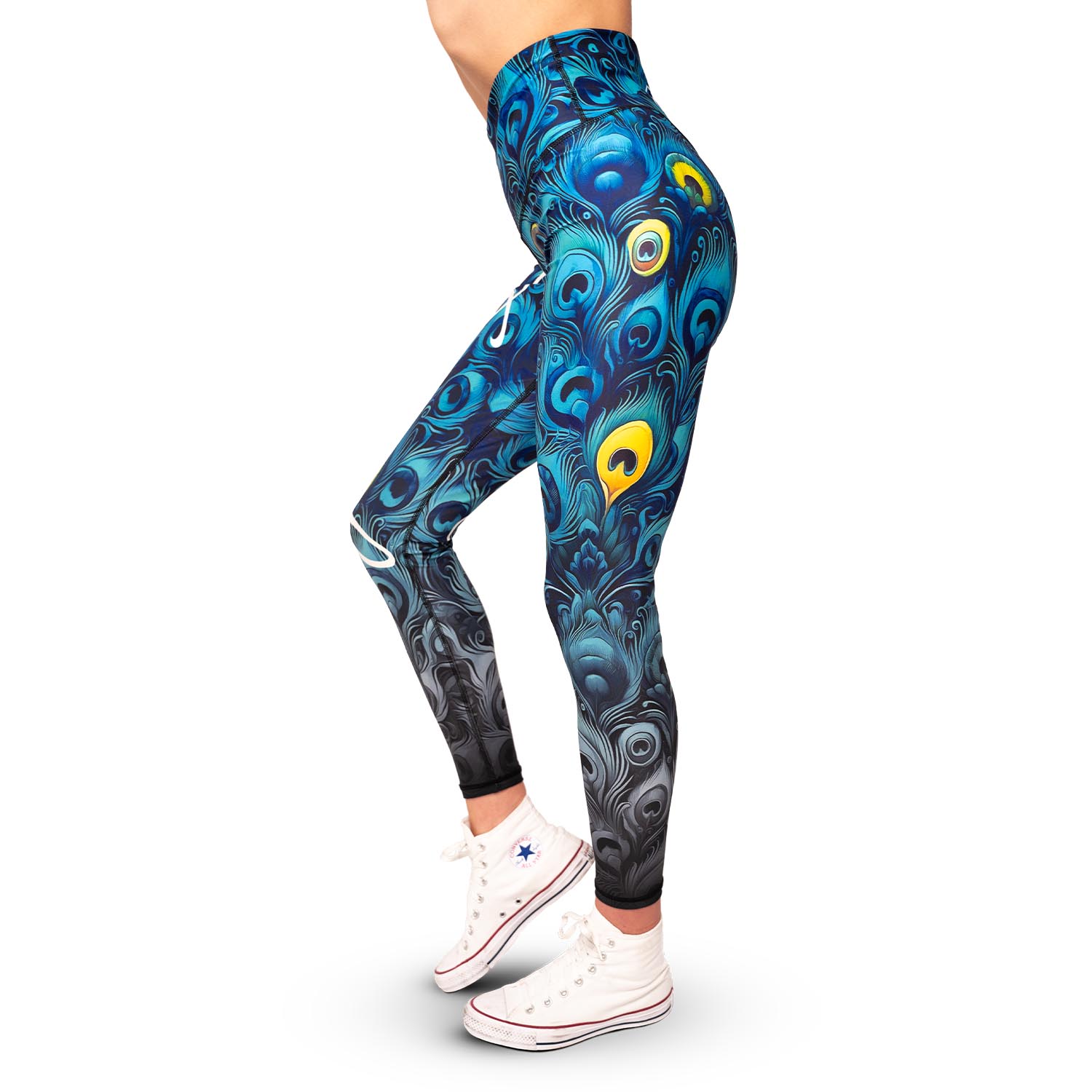 Anarchy Apparel Compression Leggings, Peacock, XS