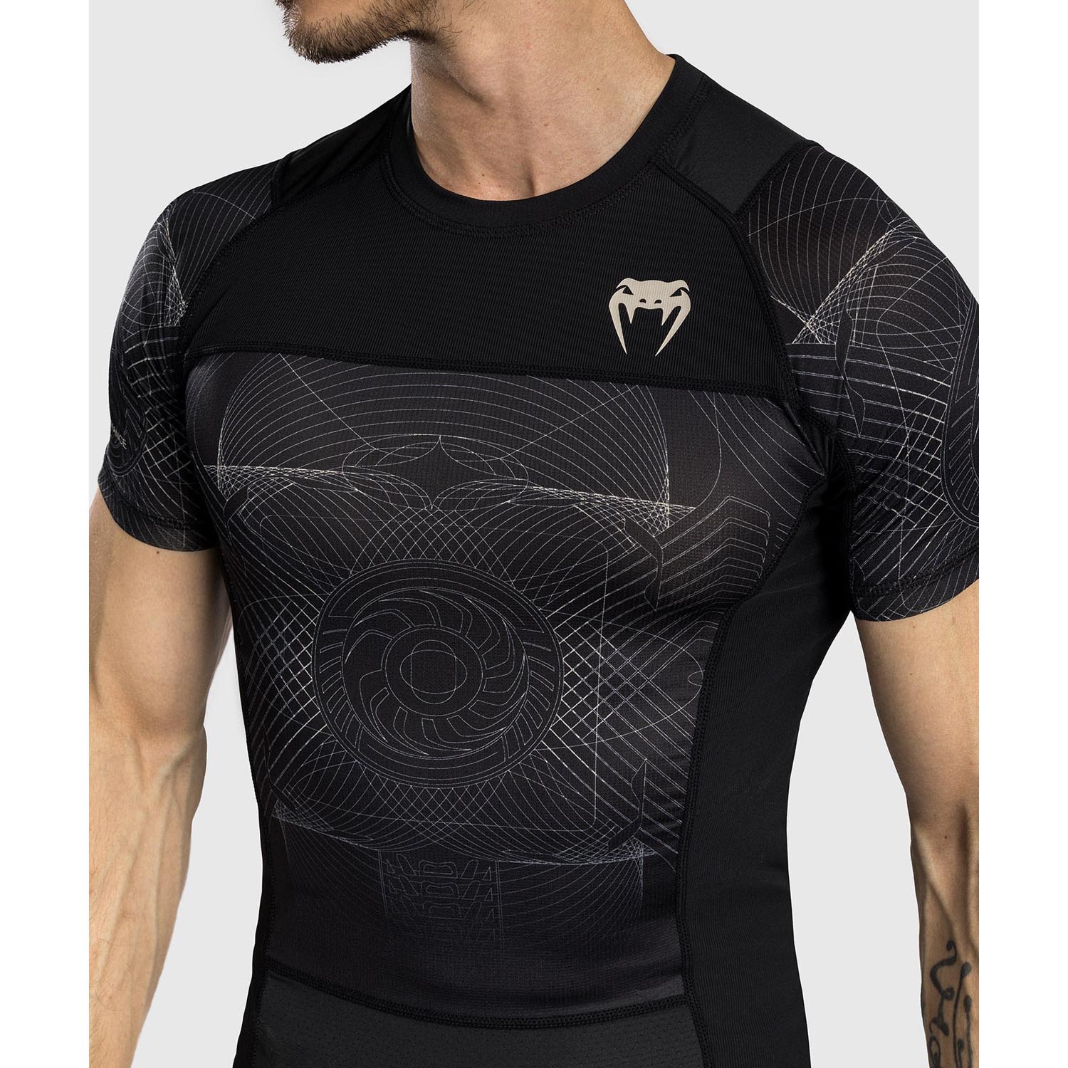 VENUM Rashguard, S/S, G-Fit Air, black-beige, L