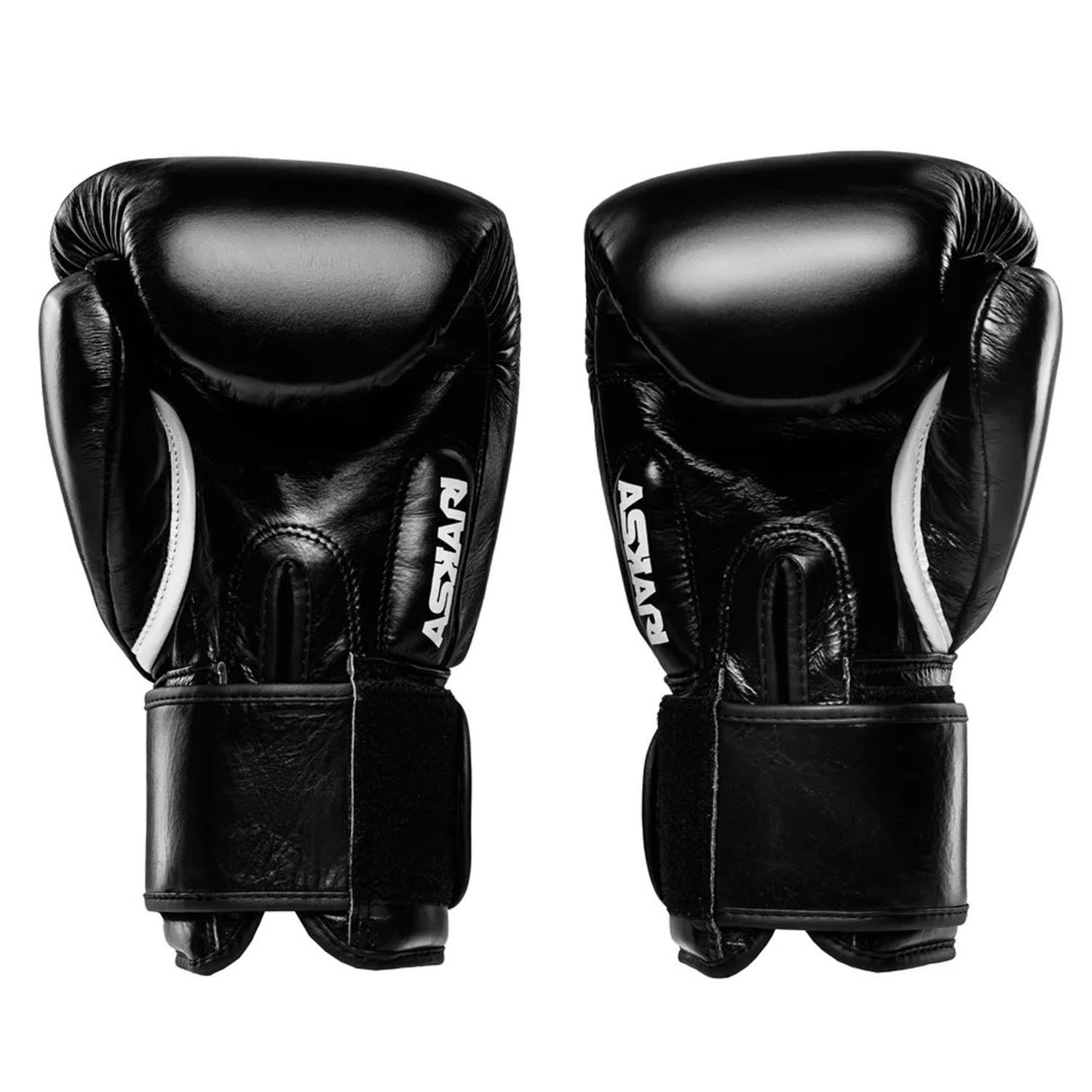 ASKARI Boxing Gloves, Nak Muay, black-white, XL