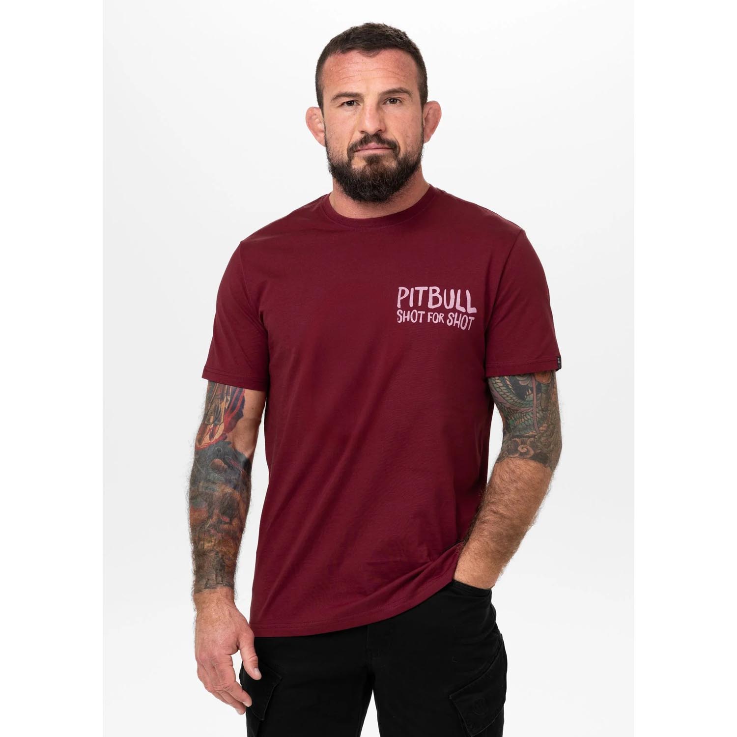 Pit Bull West Coast, T-Shirt, Shot For Shot, wine red, XXXL