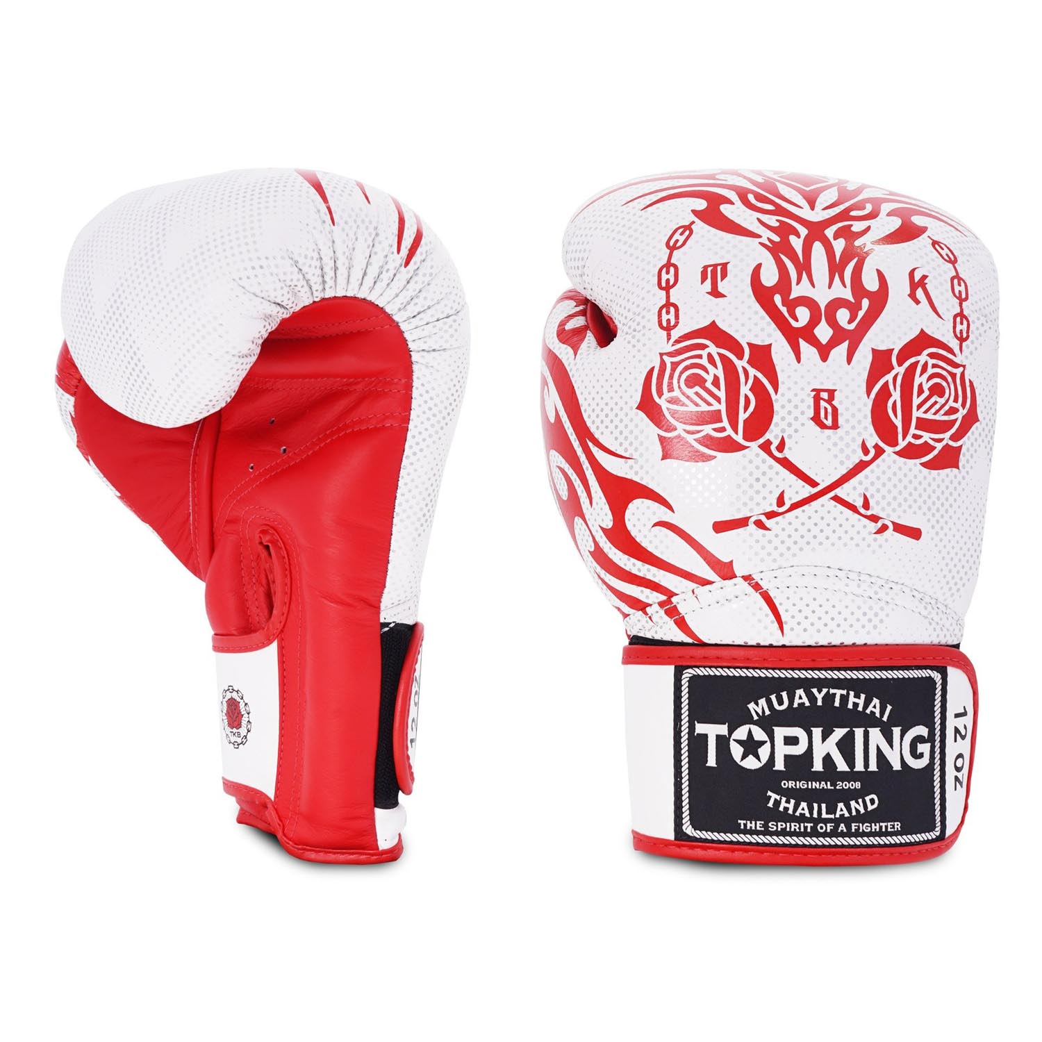 TOP KING BOXING Boxing Gloves, Dragon, white-red