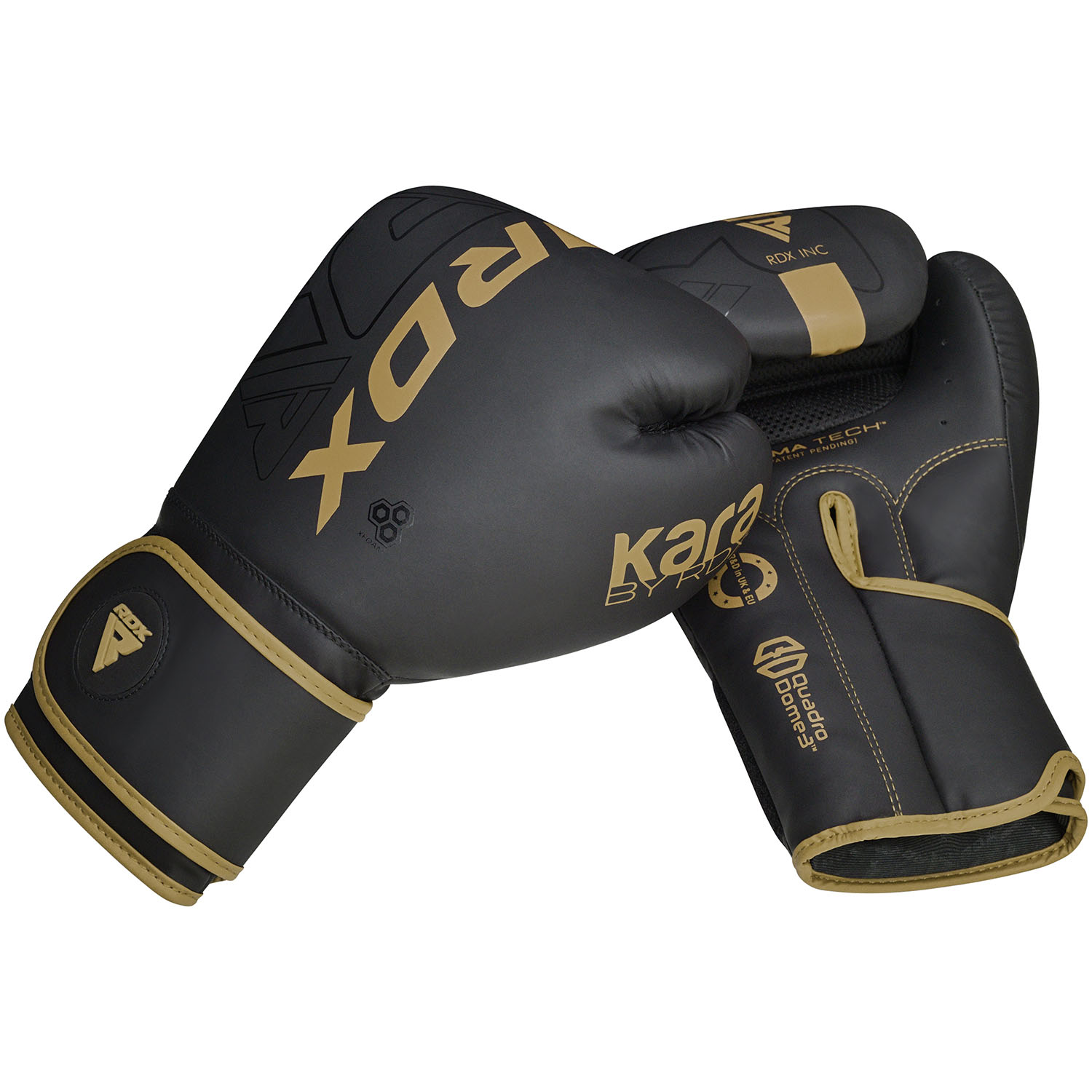 RDX Boxing Gloves, Kara Series F6, black-gold, 12 Oz