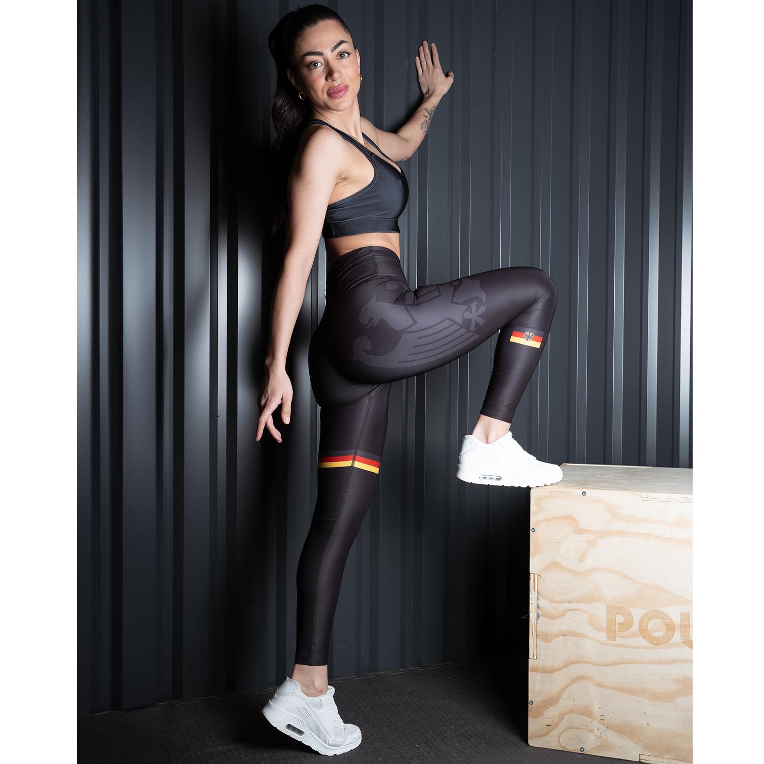 Anarchy Apparel Compression Leggings, Black Eagle, S