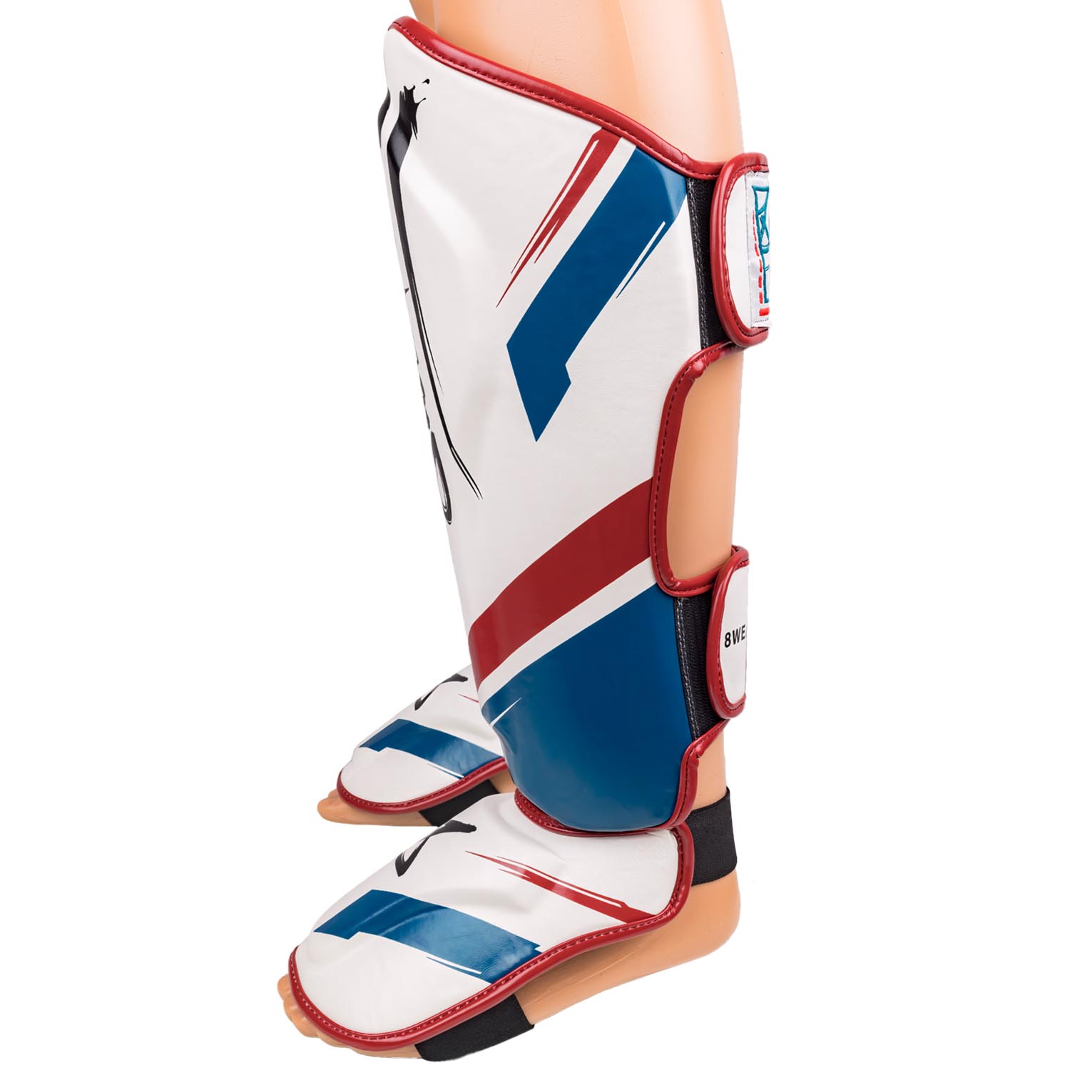 8 WEAPONS Shin Guards, Shift, white-navy-red, XL