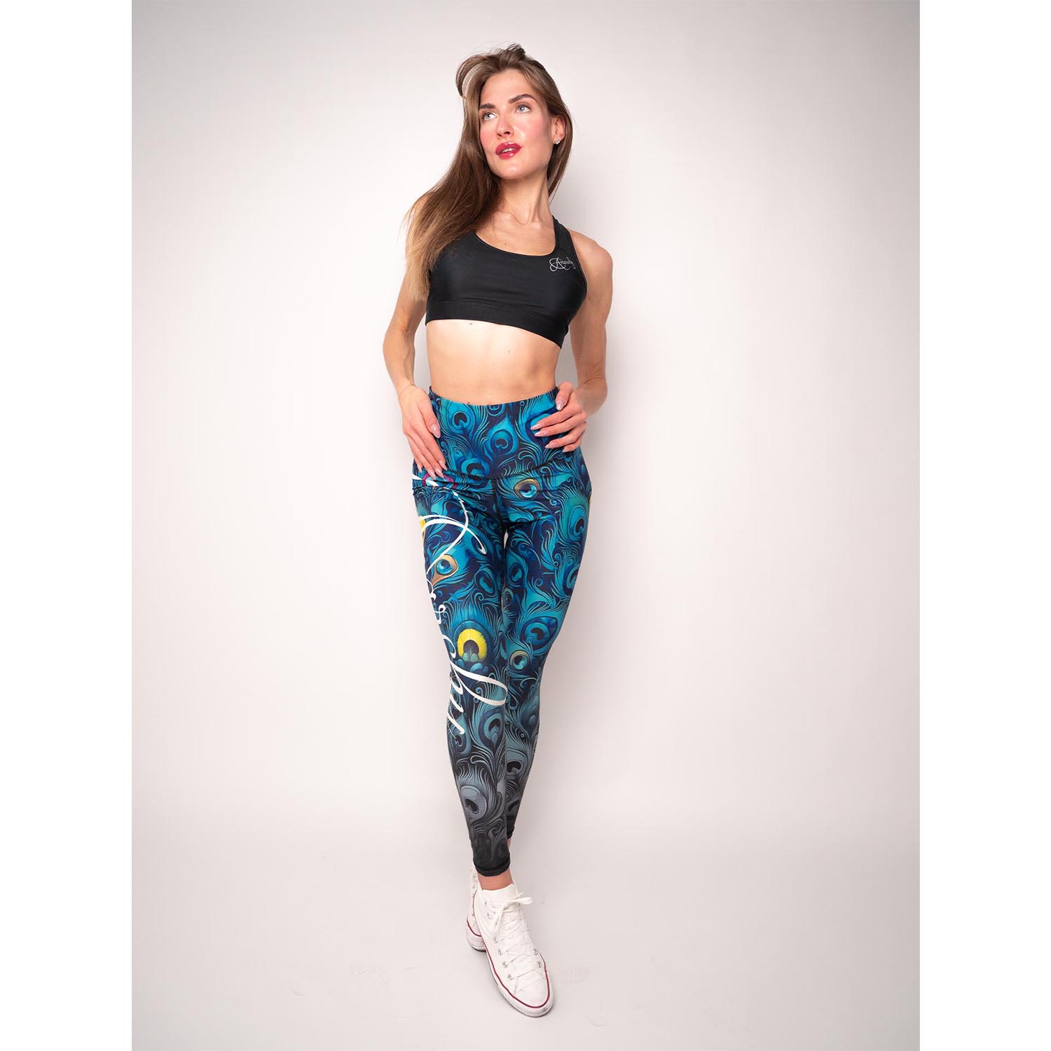 Anarchy Apparel Compression Leggings, Peacock, XS