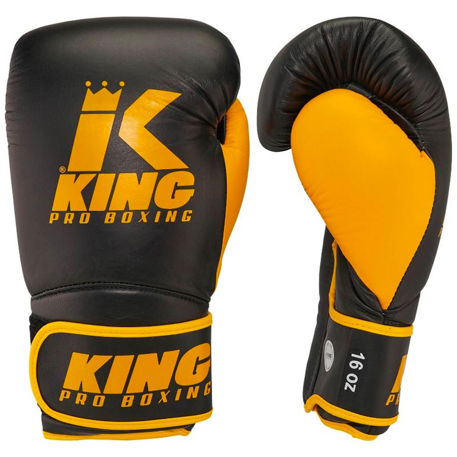KING PRO BOXING Boxhandschuhe, Star 18, schwarz-gelb, 12 Oz