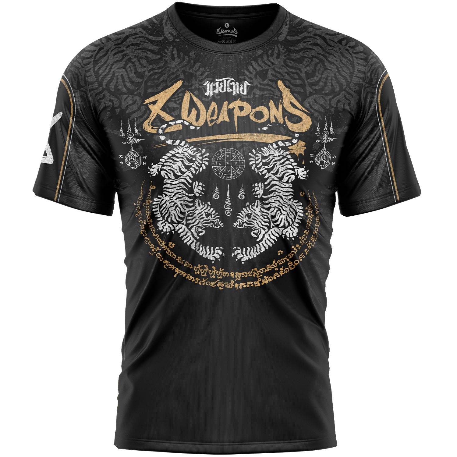 8 WEAPONS Functional T-Shirt, Tiger Yant, black-yellow, M