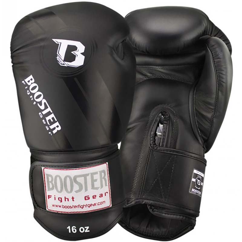 Booster Boxing Gloves, V3, Leather, black, 16 Oz