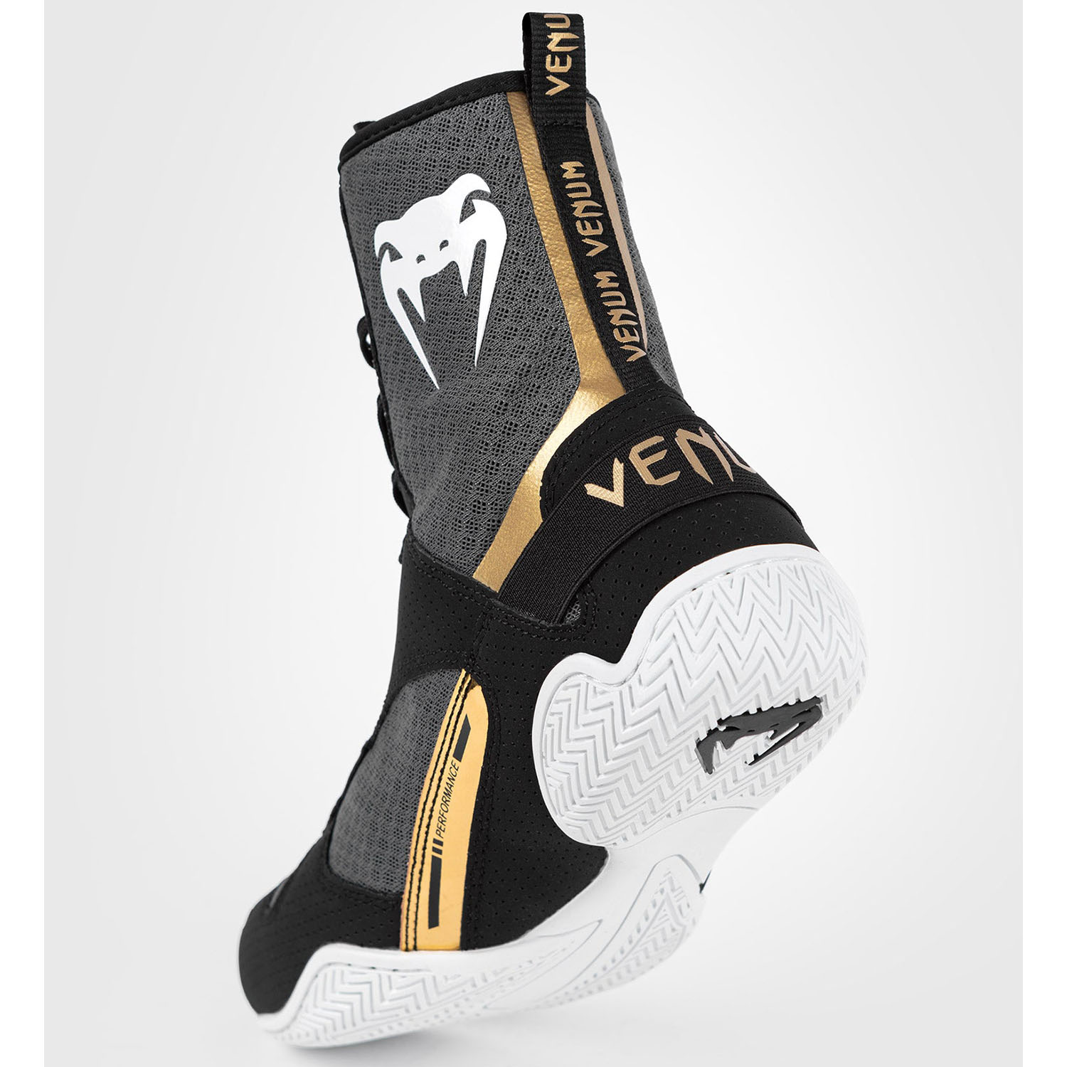 VENUM Boxing Shoes, Elite, black-white-gold, 42.5