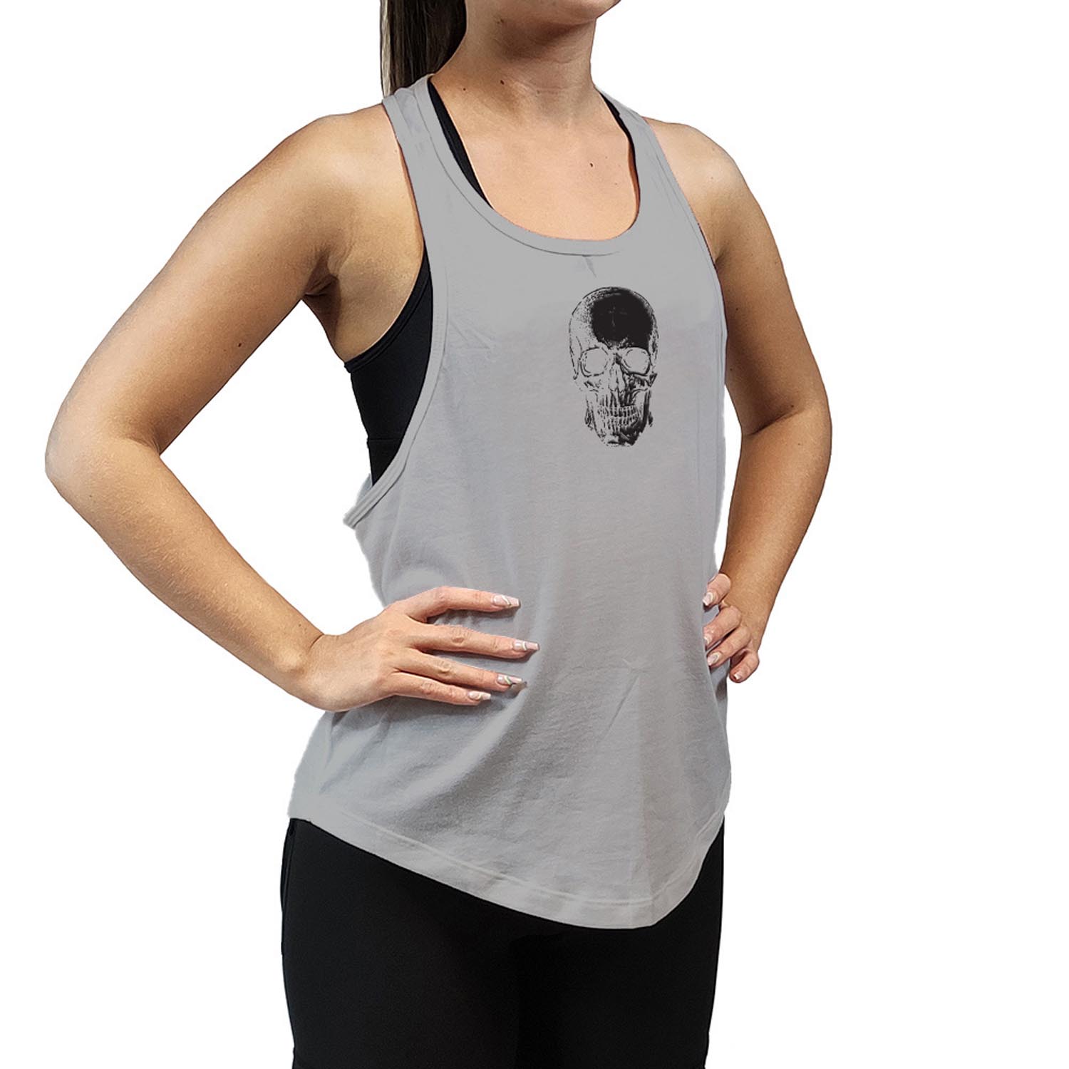 Anarchy Apparel Tank Top, Thorax Skull, grau-schwarz, XL