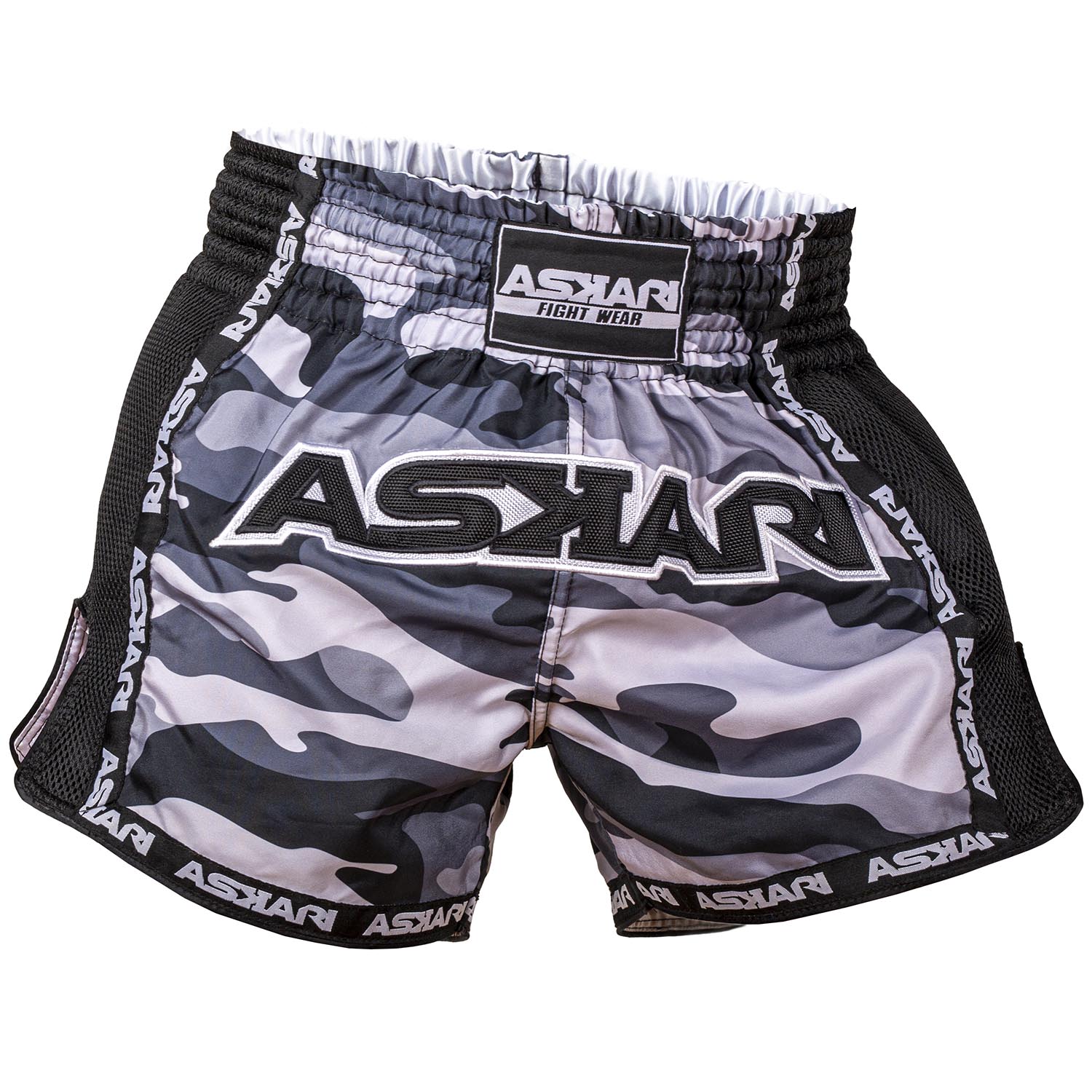 ASKARI Muay Thai Shorts, Grey, grau-camo, S
