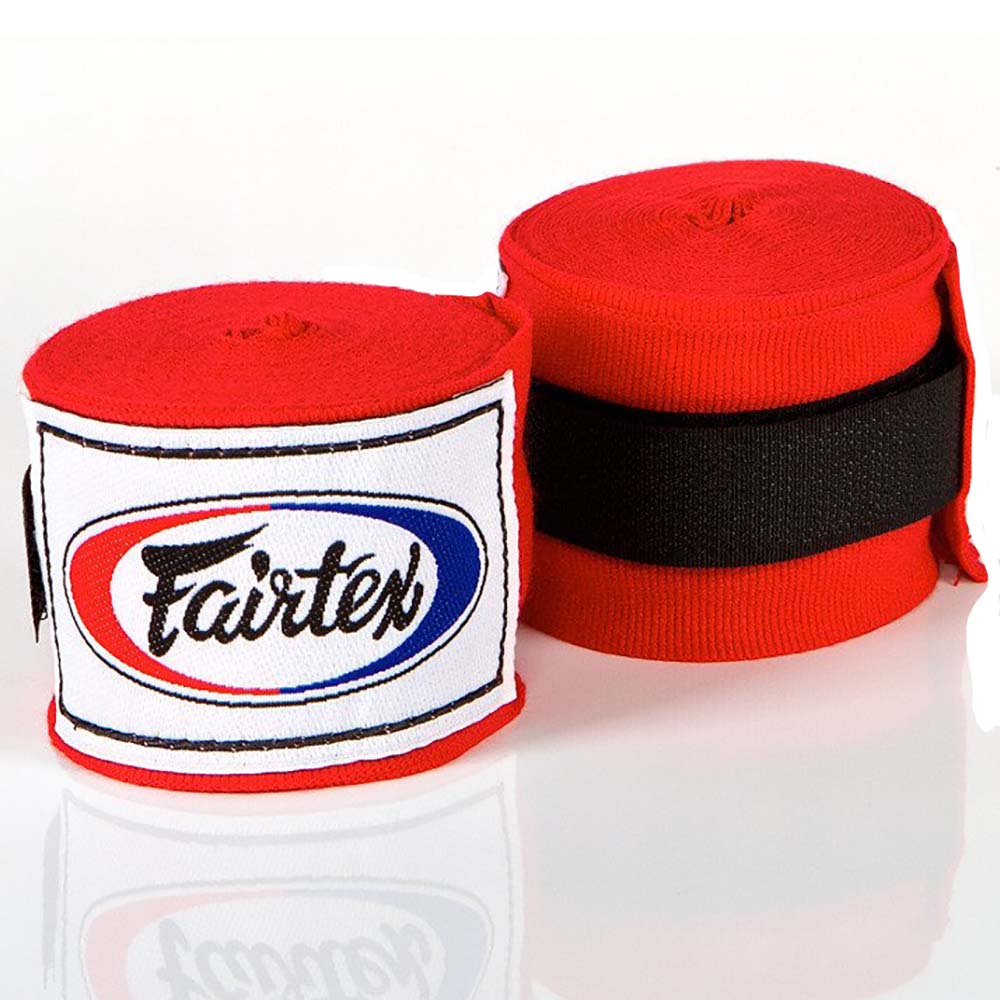 Fairtex Hand Wraps, semi-elastic, 4.5 m, red