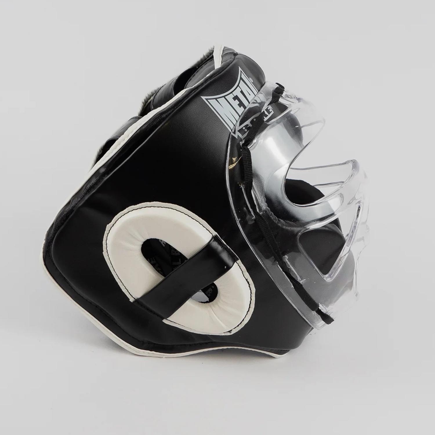 Metal Boxe Head Guard, Face, black-white, XL