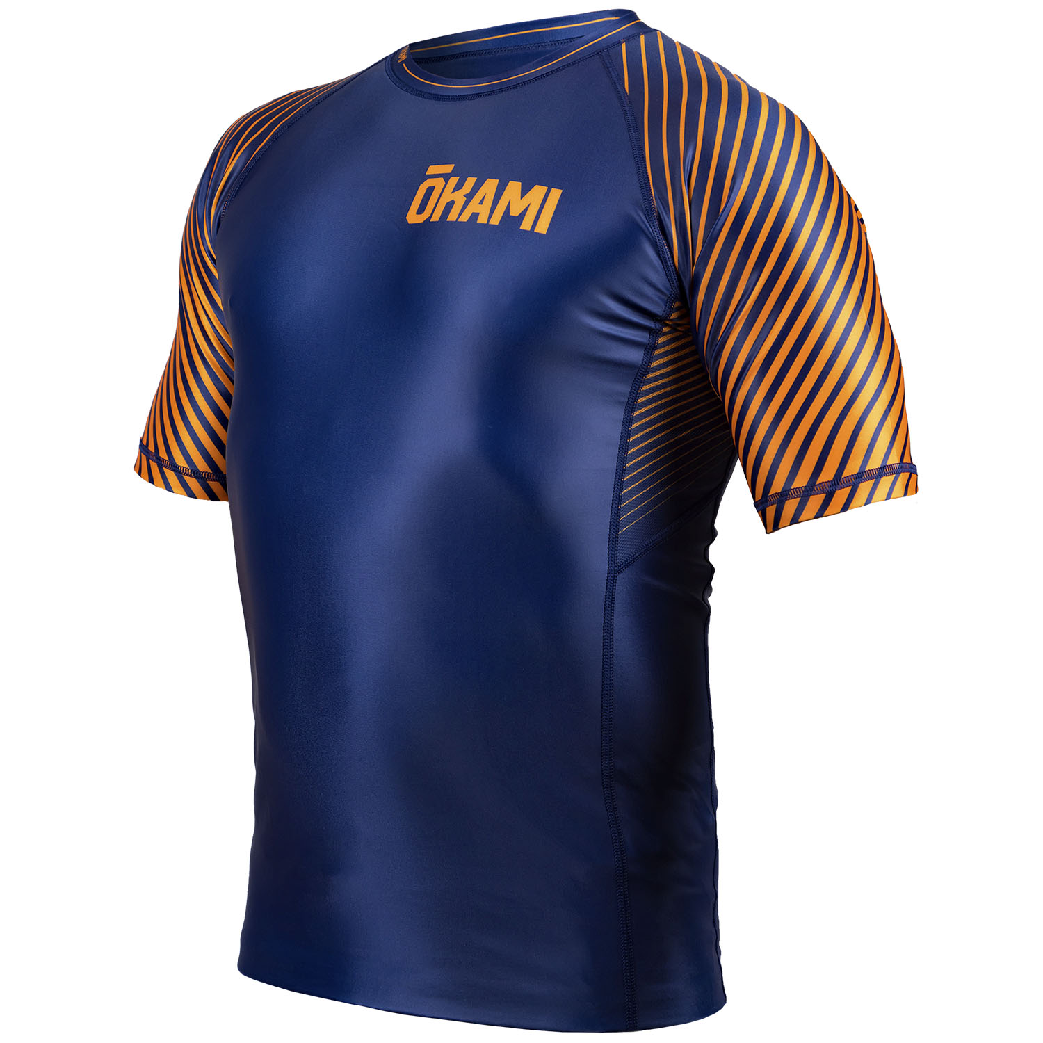 OKAMI Rashguard S/S, Big Kanji, blue, XS
