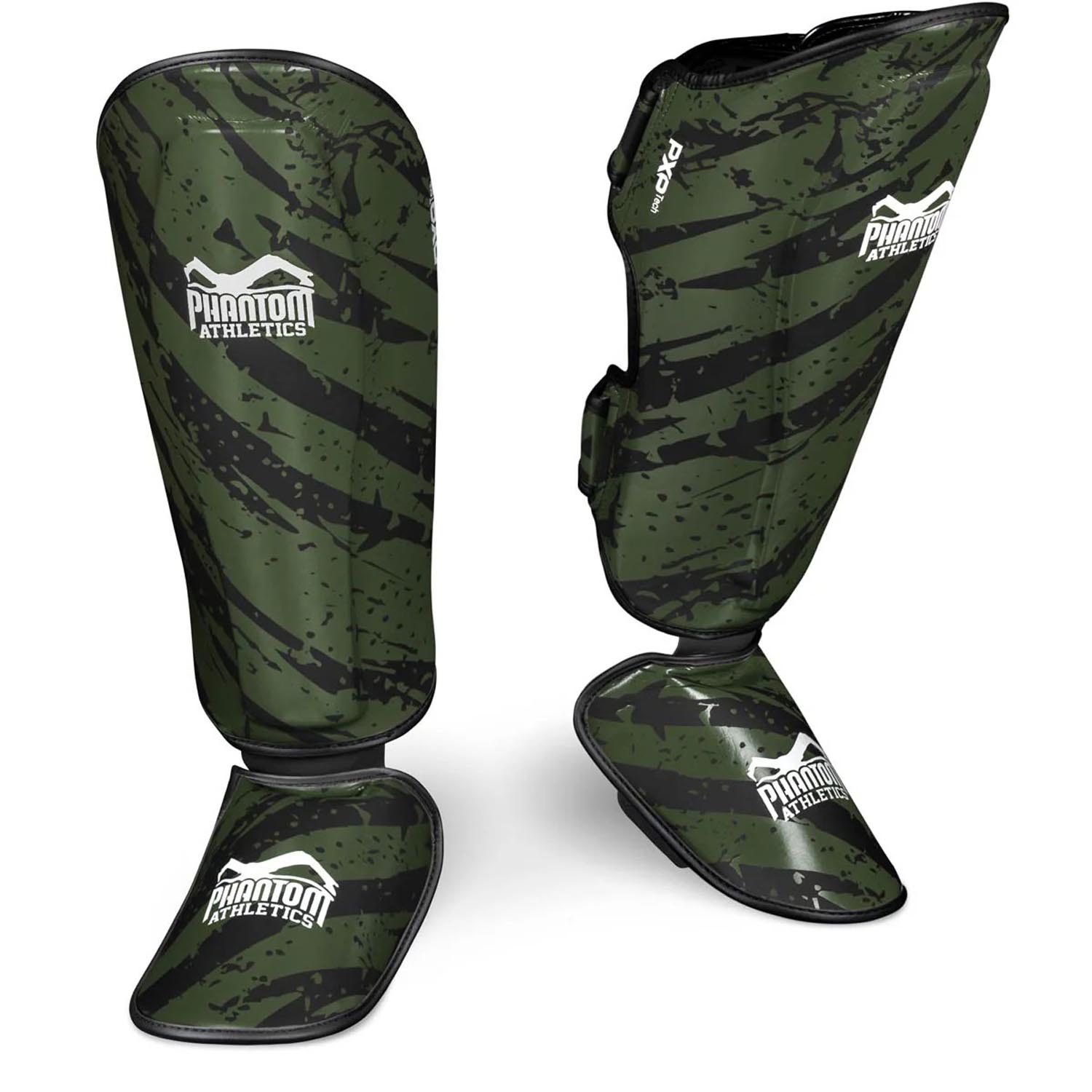 Phantom Athletics Shinguards, Camo Tiger, camo-khaki