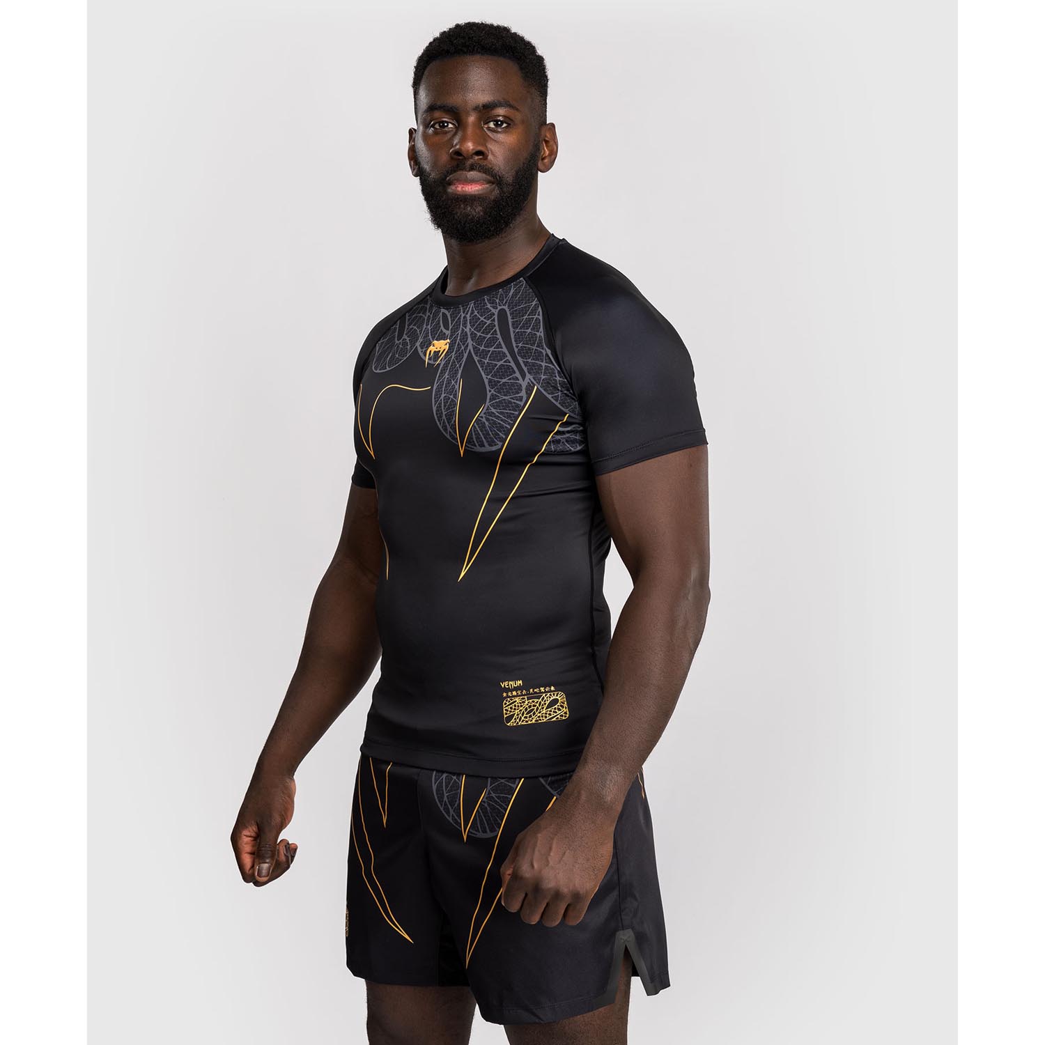 VENUM Rashguard, S/S, Serpenti, black-silver-gold, XXL